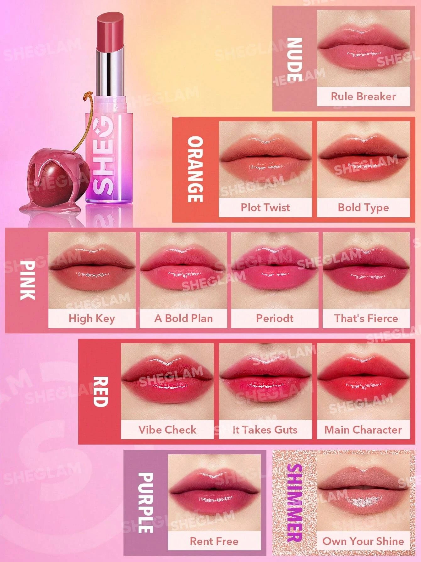 4 SHEGLAM Mirror Kiss High-Shine Lipstick - Plot Twist, 4 of 6