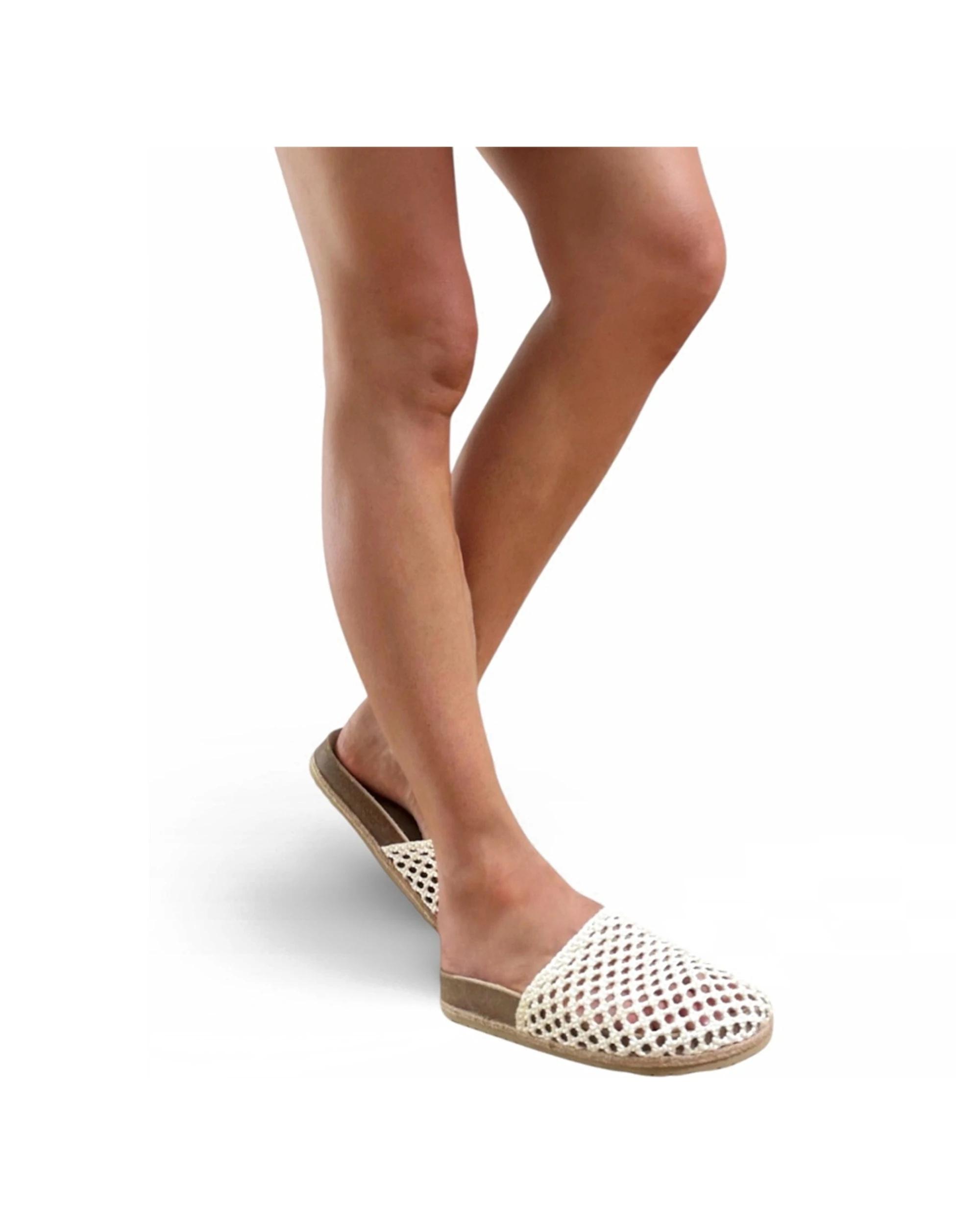 4 Human Shoes Alexi Women Slip On Slide Raffia Moulded Footbed Choc NATURAL, 4 of 4