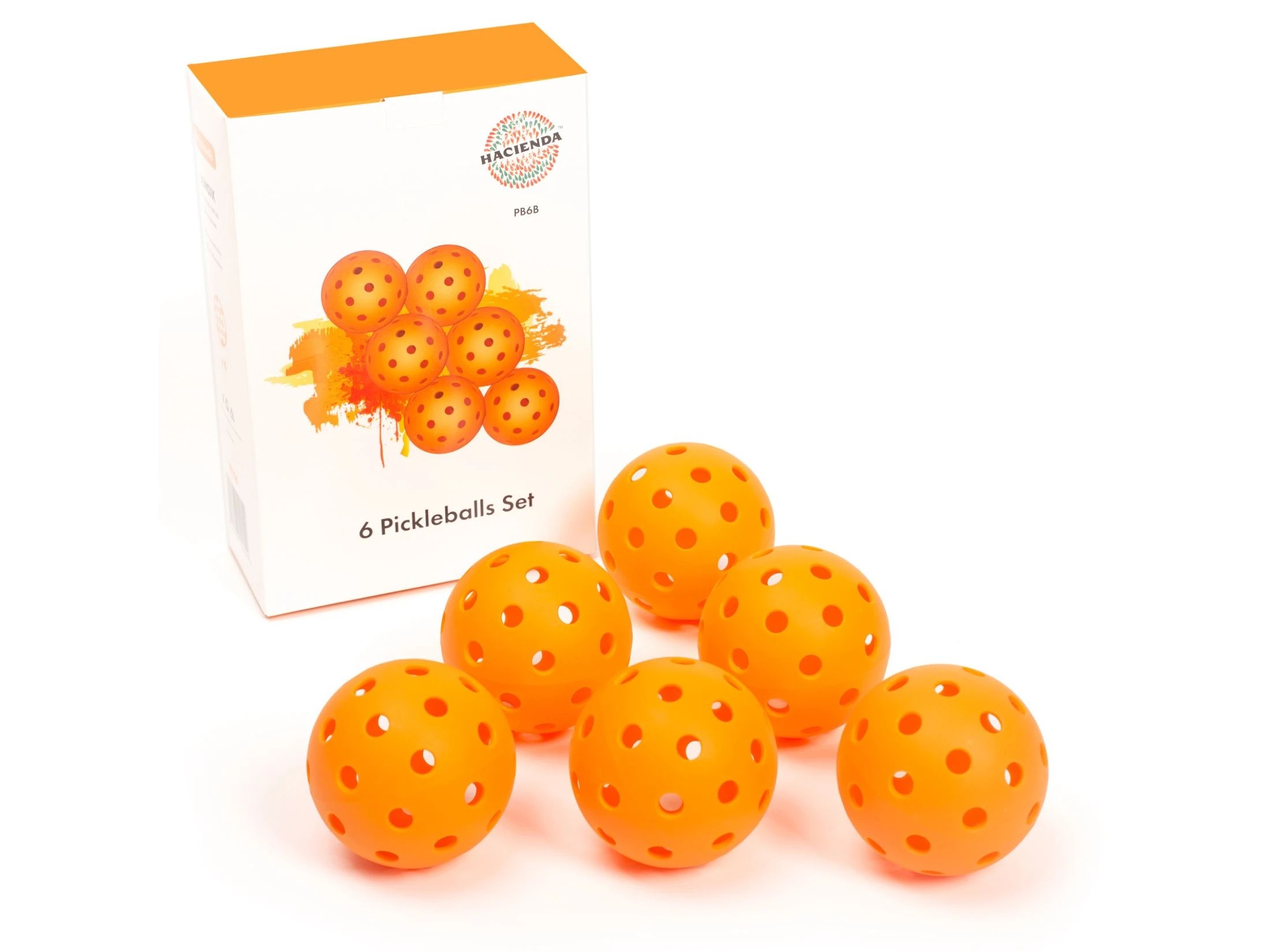 1 Hacienda Precision Aerodynamic 40 Hole Design Pickleball Ball - 6 pack, 1 of 4