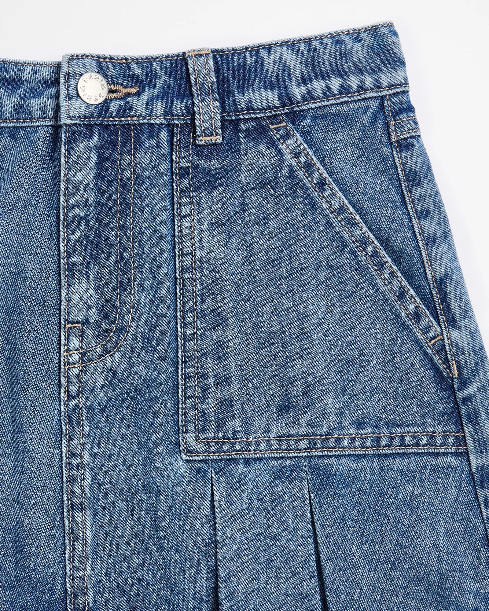 5 Target Denim Utility Pleat Skirt MID WASH, 5 of 7