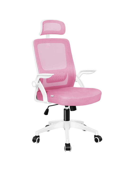 Alfordson Mesh Office Chair Executive Fabric Seat Tilt Gaming Computer - Pink