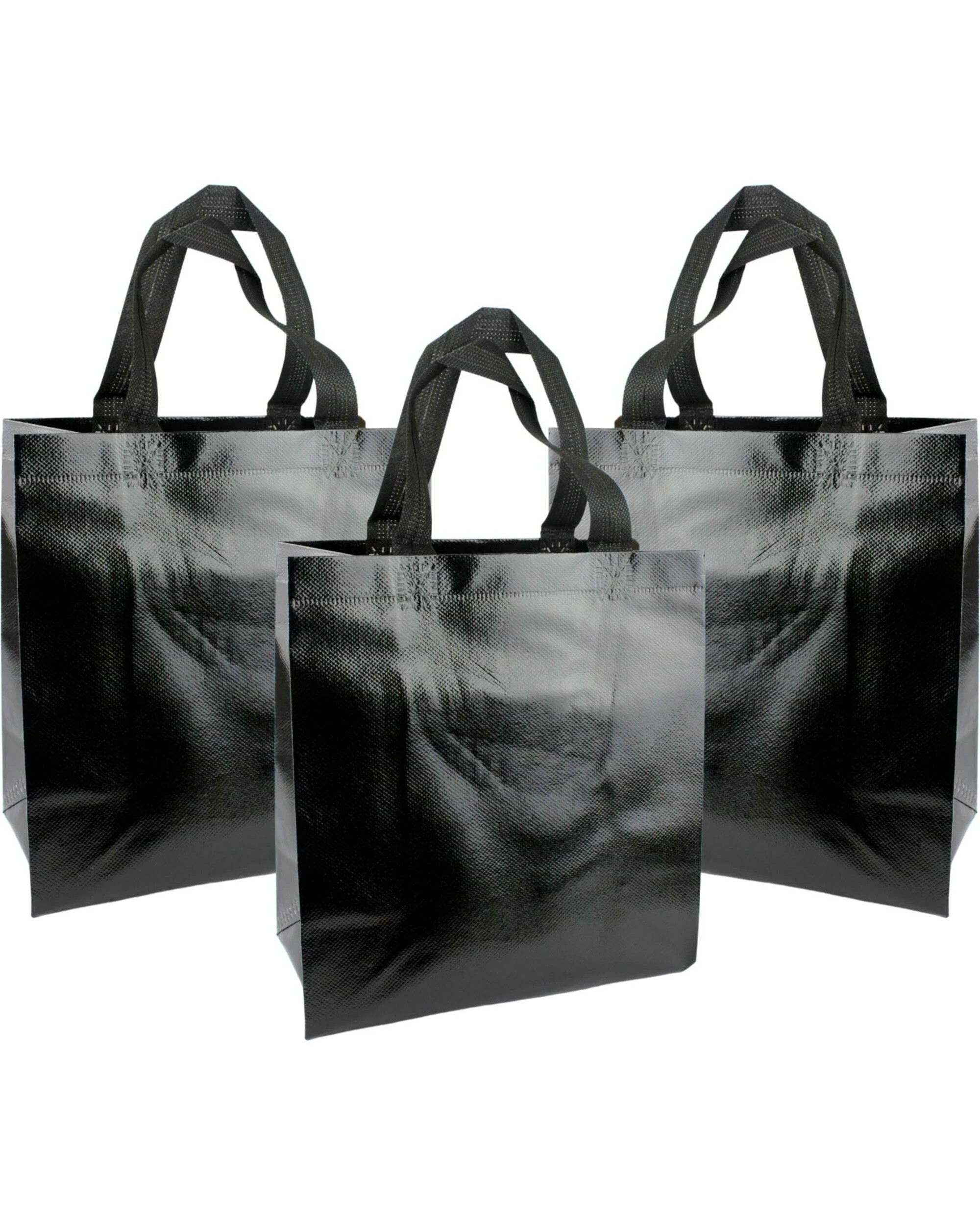 1 Party Maker Party Tote Bags Pack of 12 - Black, 1 of 3