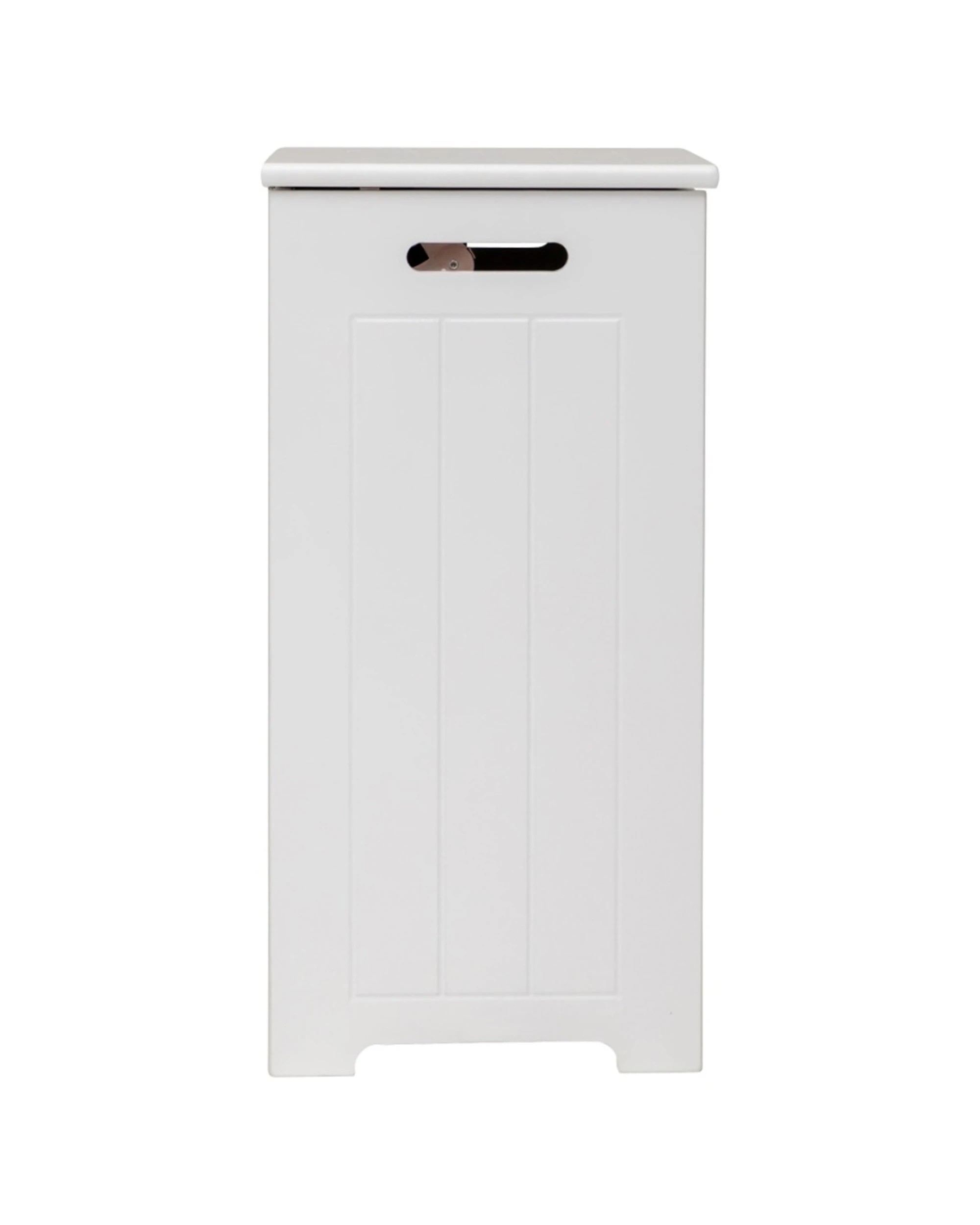 7 Alpine Bay Maine Bathroom Laundry Storage Hamper Basket MDF Construction 30x30x60cm - White, 7 of 9