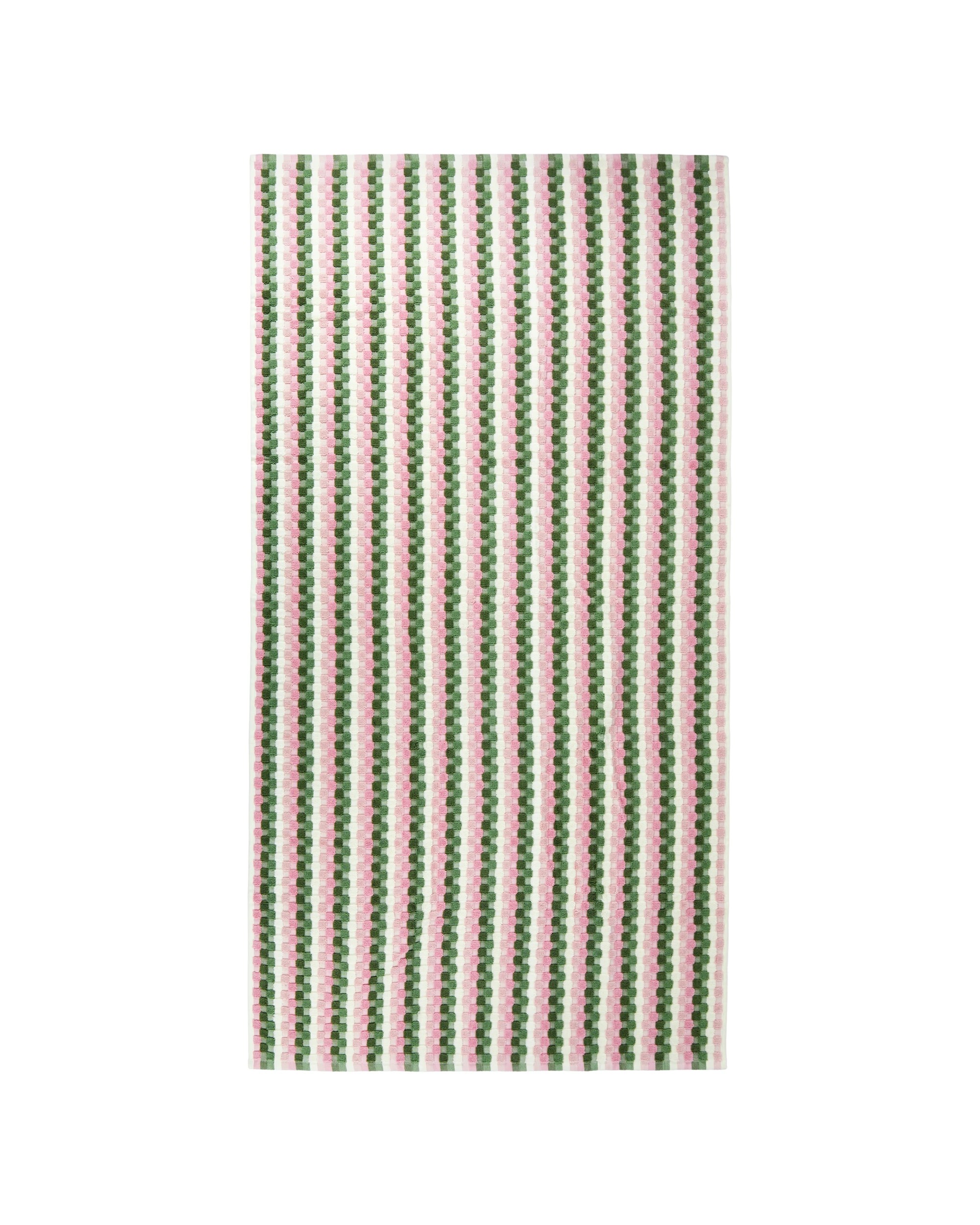 3 Popcorn Cotton Bath Towel - Green and Pink, 3 of 5