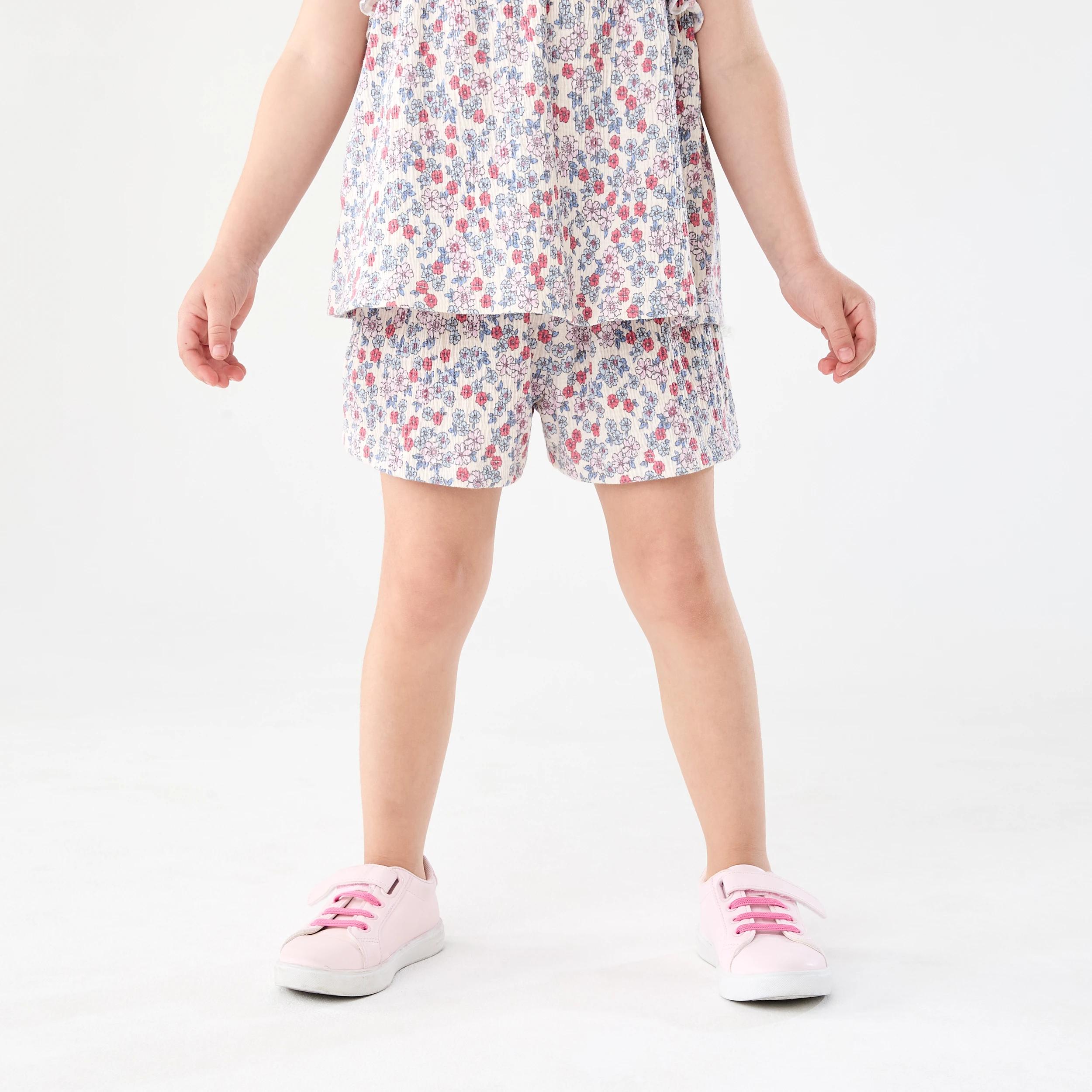 1 Print Crinkle Shorts Bge Floral, 1 of 6