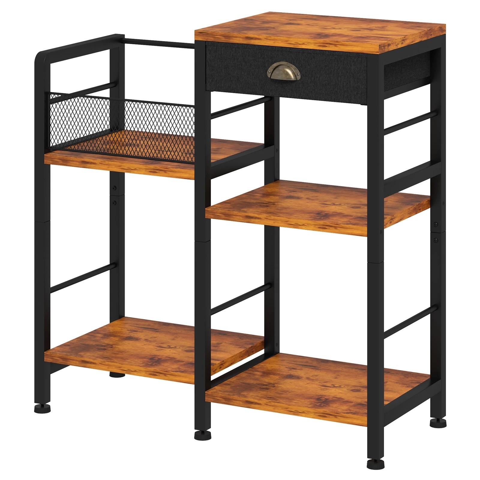 1 Advwin 3 Tier Record Player Stand Turntable Stand Records Player Table End Table - Brown, 1 of 7
