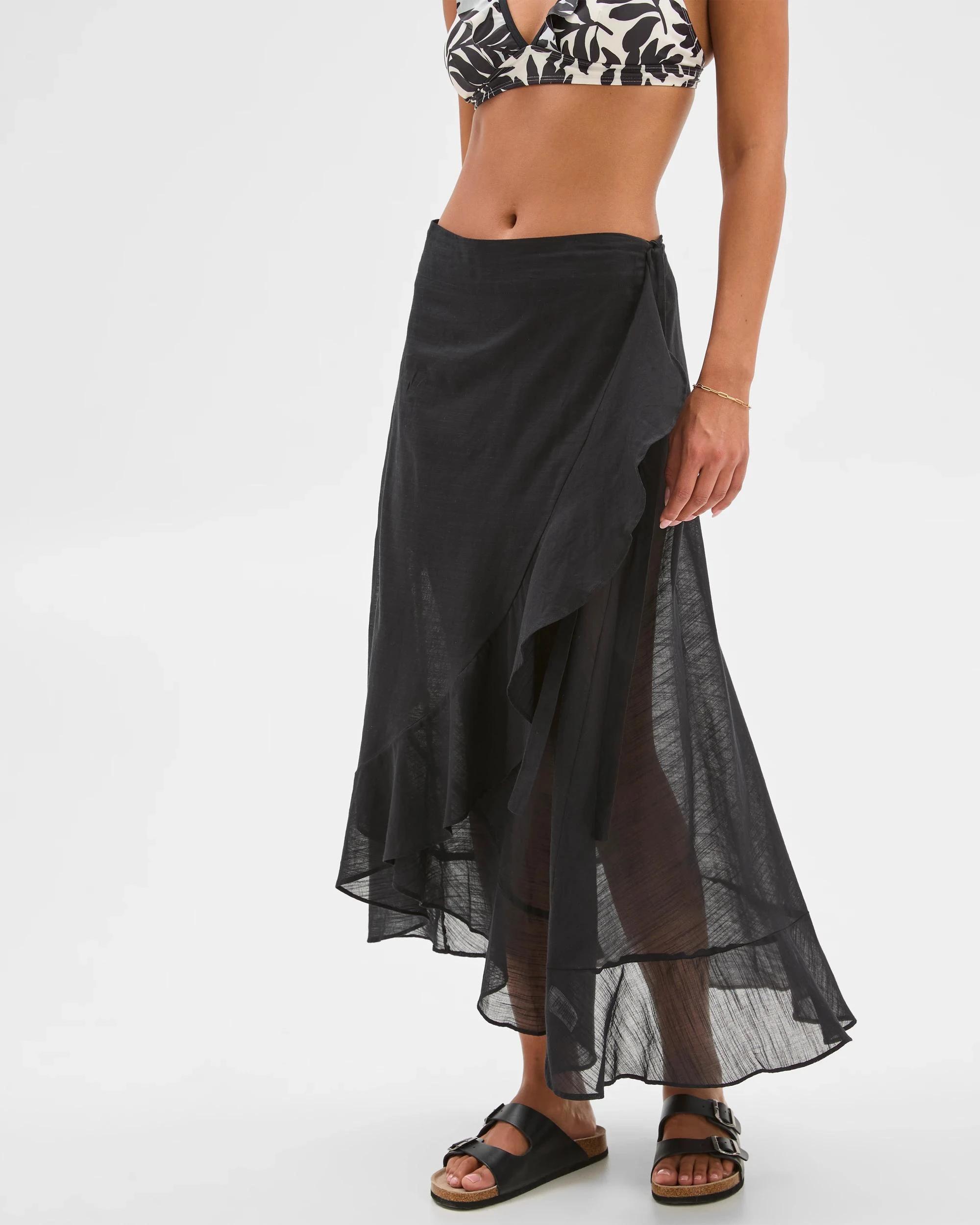 5 Target Resort Tie Wrap Skirt BLACK, 5 of 6