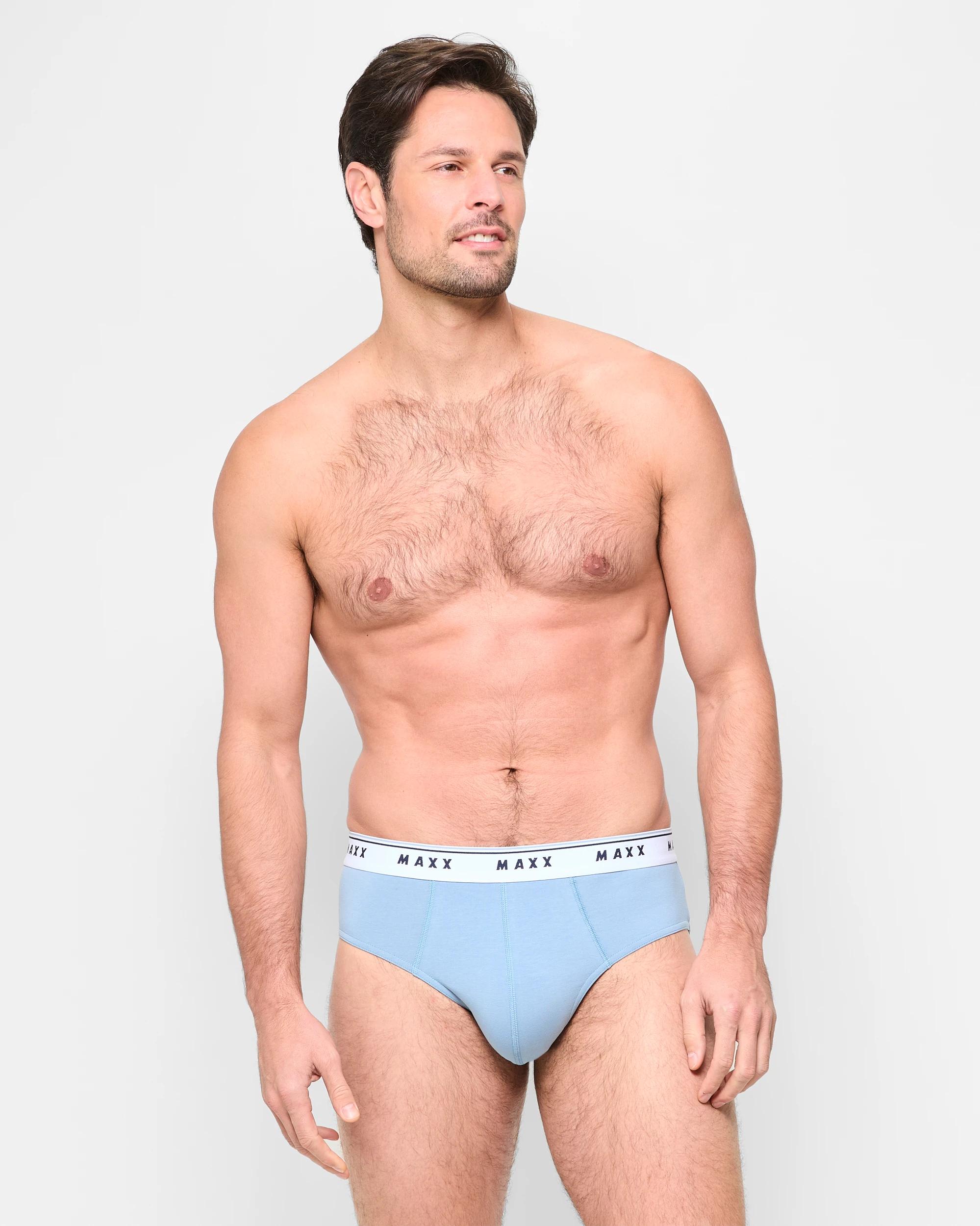 3 Mens Australian Cotton Blend Hipster Briefs 5 Pack - Maxx BLUES, 3 of 5