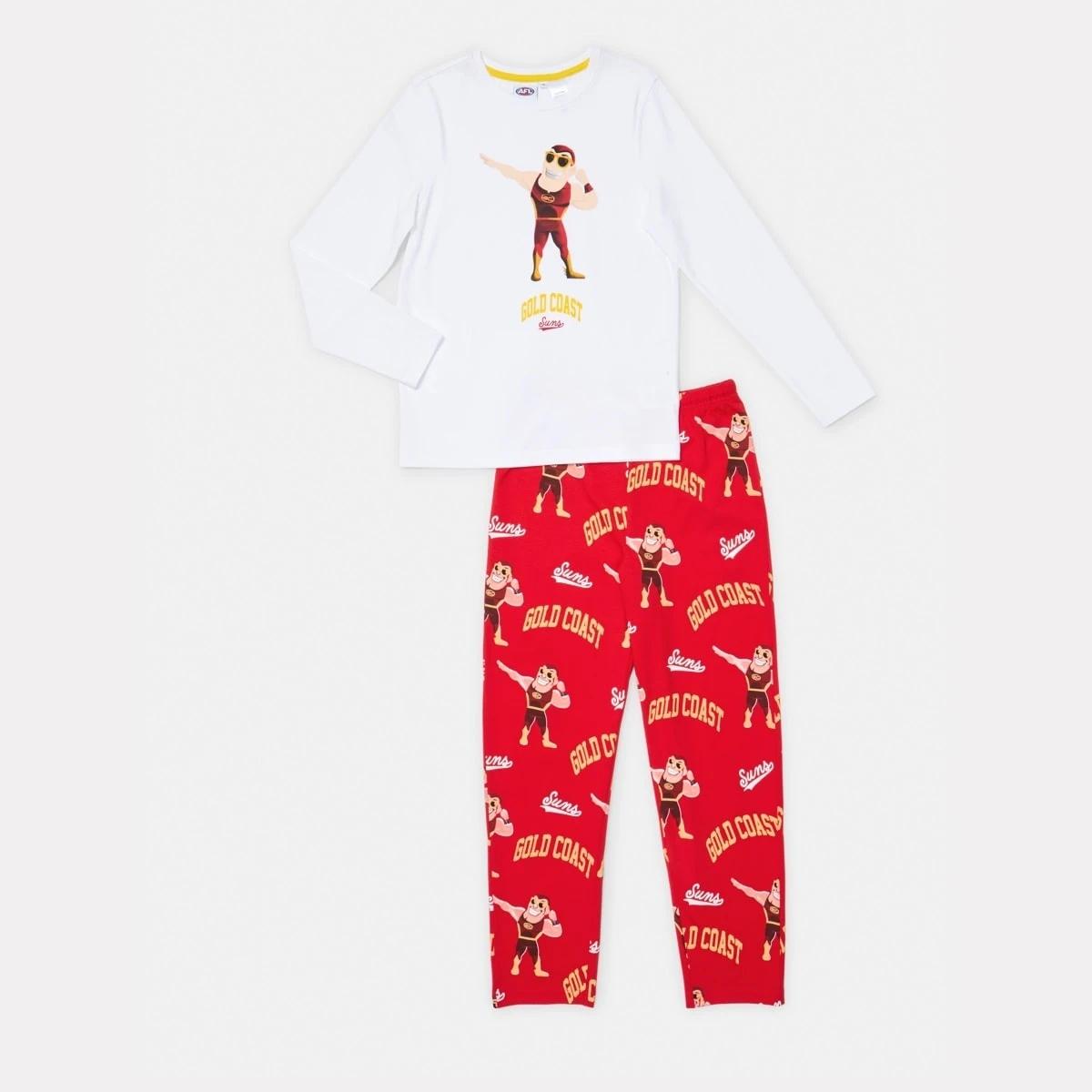 6 Official AFL Kids Pyjama Set Gc Suns, 6 of 9