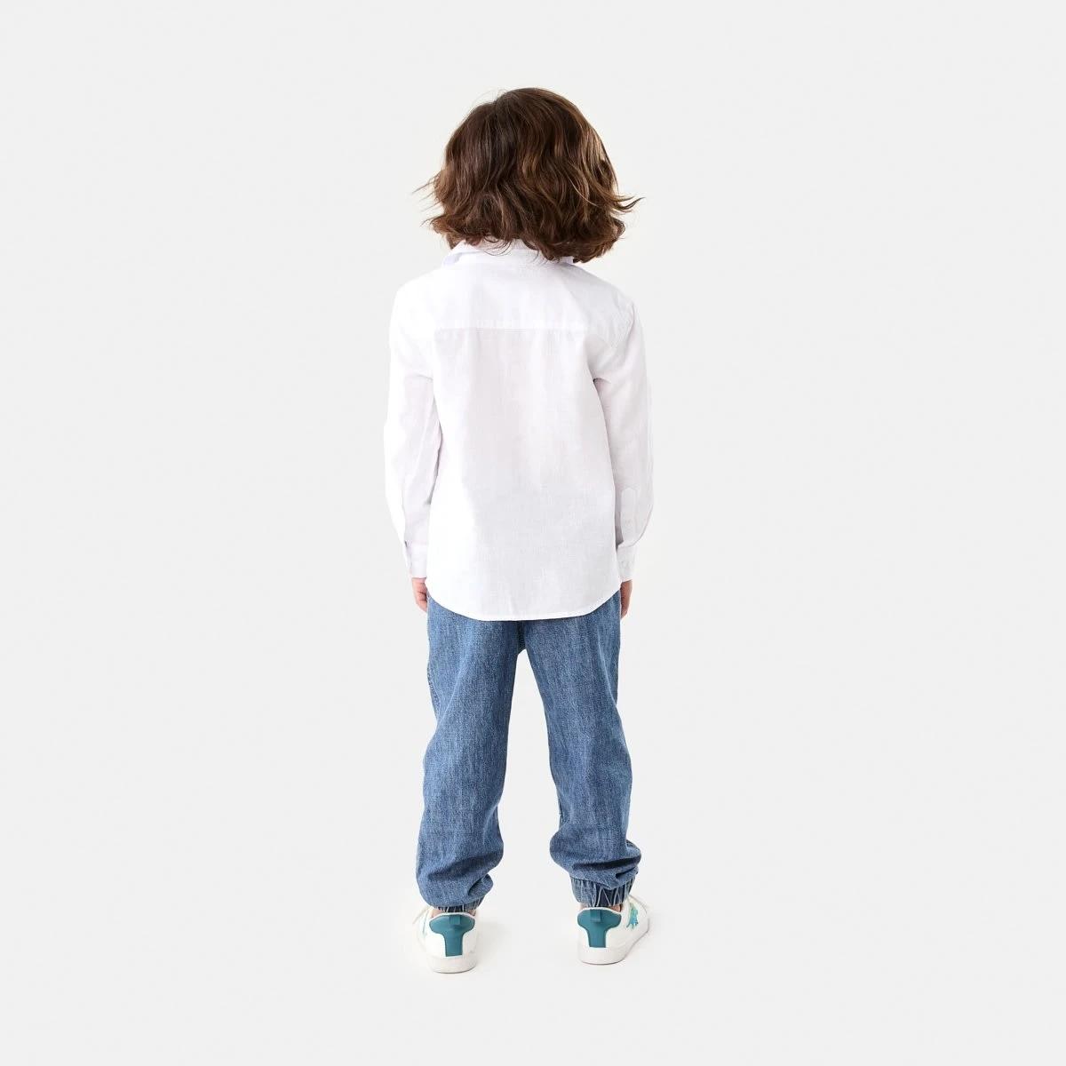 9 Long Sleeve Linen Shirt WHITE, 9 of 9