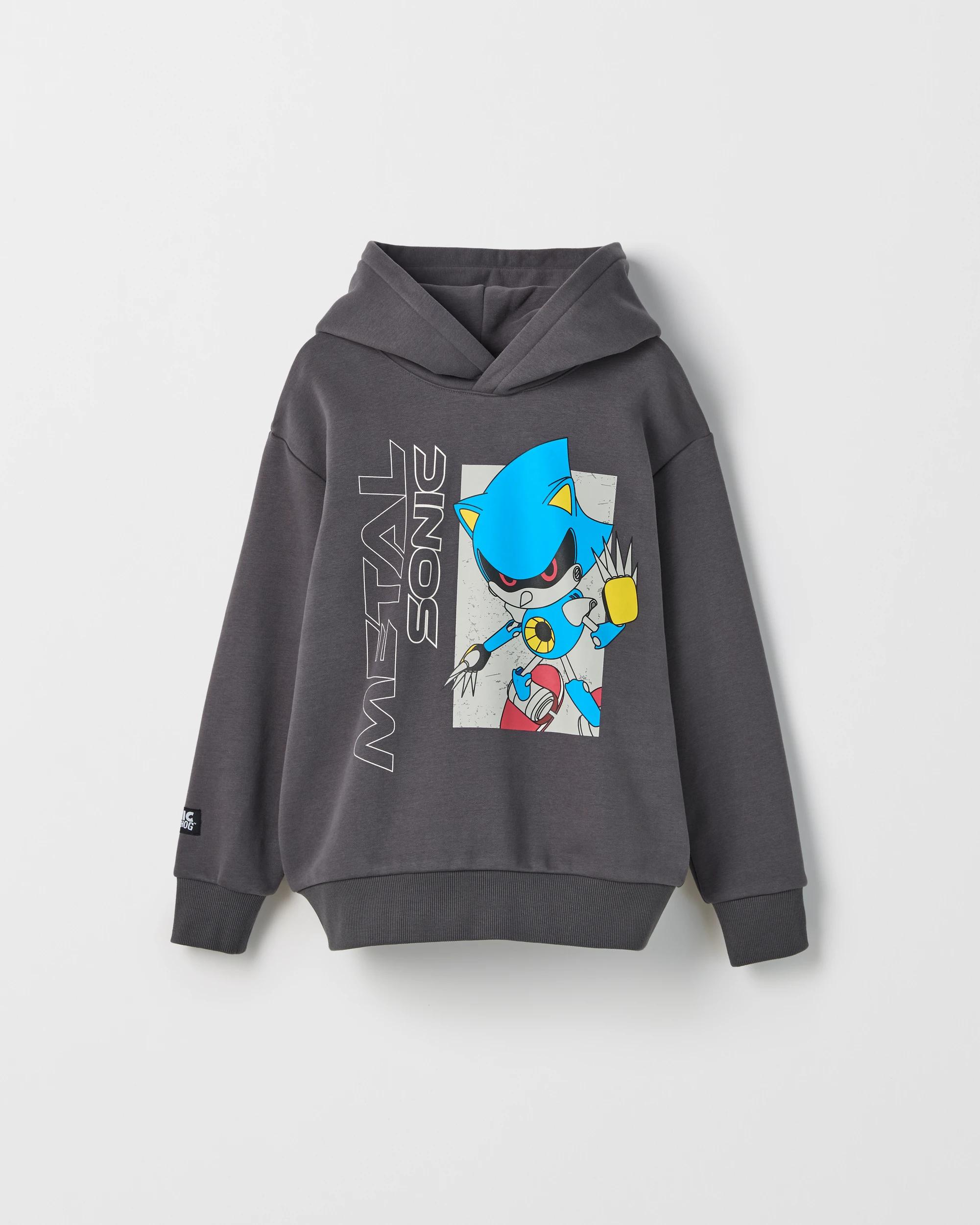 1 Sonic The Hedgehog Australian Cotton Blend Popover Hoodie SONIC, 1 of 3