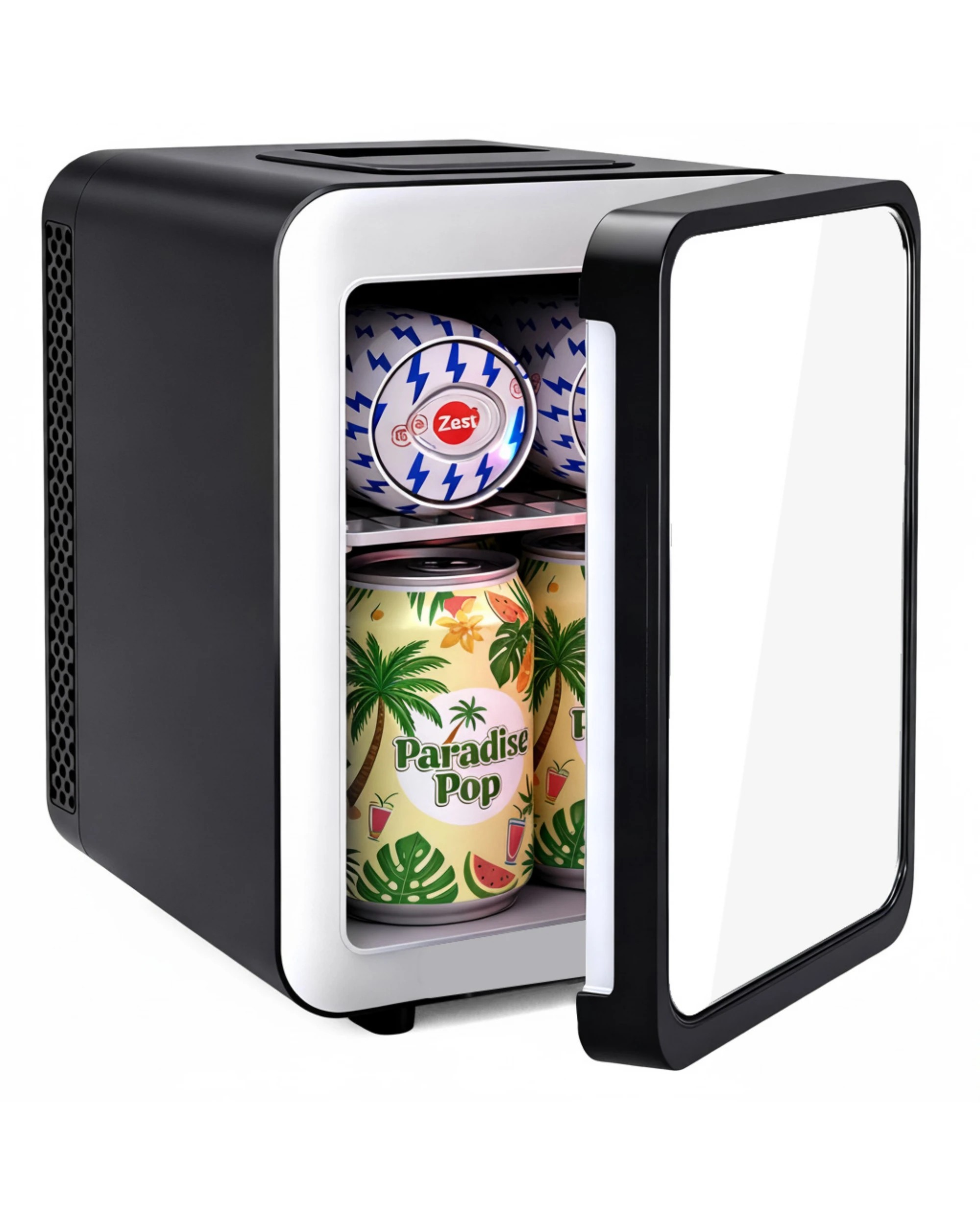 5 Advwin 4L Mini Fridge with LED Light for Bedroom - Black, 5 of 7