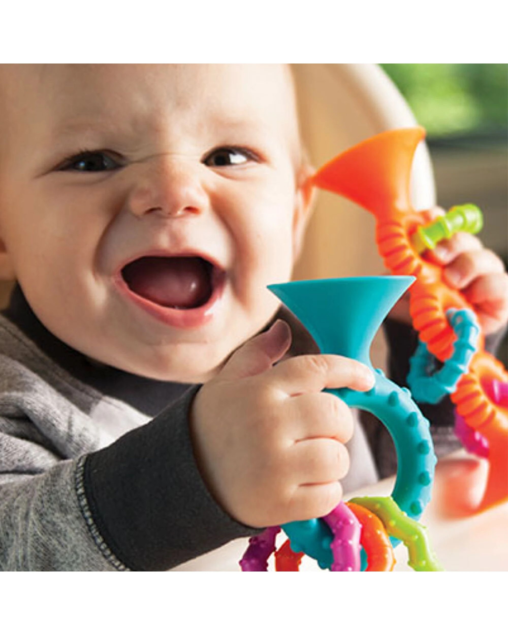 2 FAT BRAIN TOY CO PipSquigz Loops Silicone Suction Cup Baby Teething Toy - Multi, 2 of 4