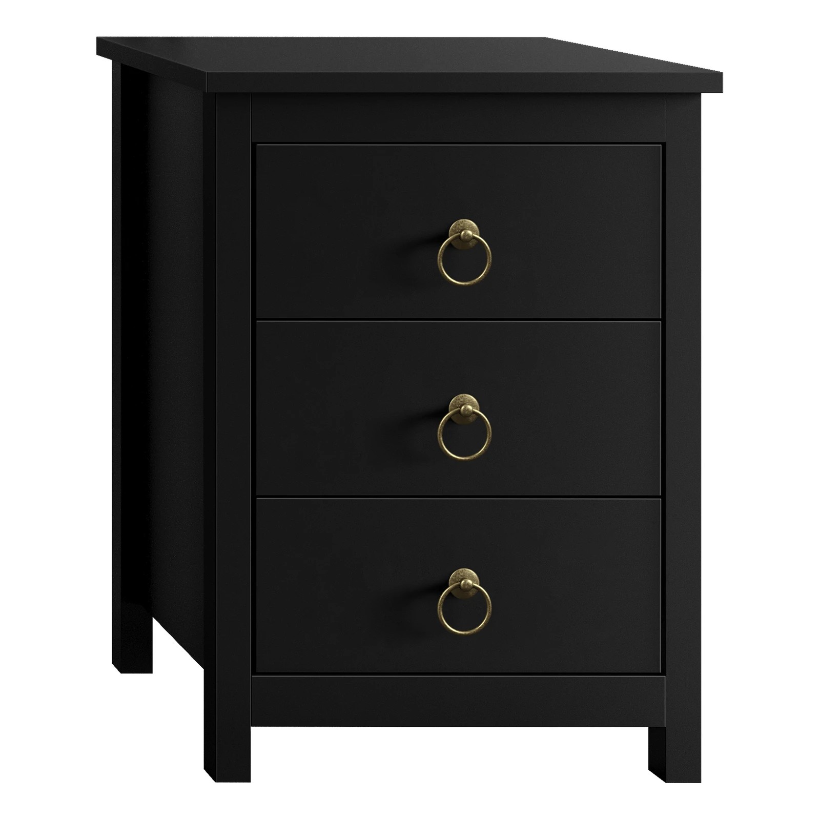 10 Alfordson Bedside Table Hamptons 3 Drawers Nightstand Storage Side End - Black, 10 of 10