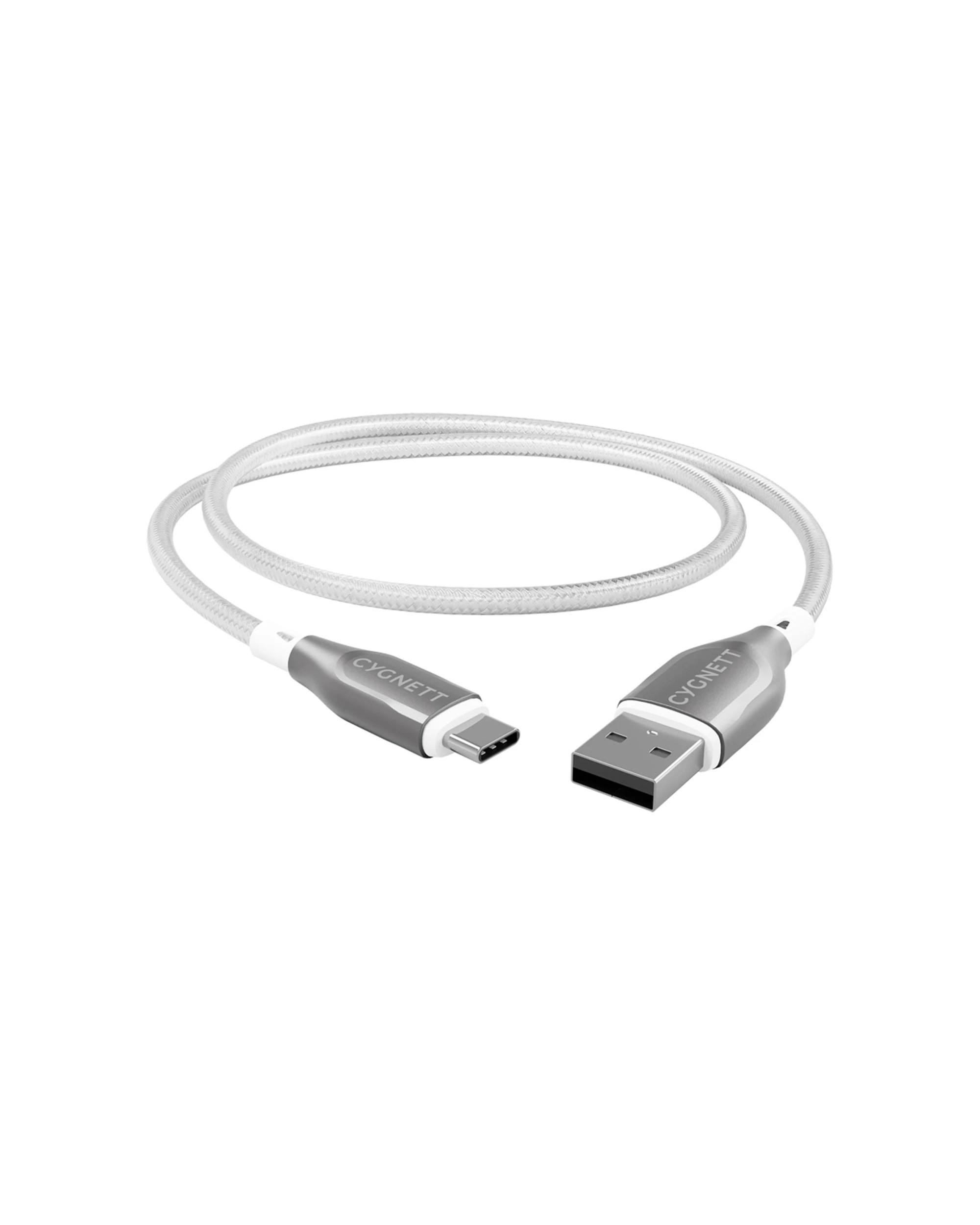 4 Cygnett 2PK Armoured USB-C to USB-A Charger & Data Sync Cable 1m - White, 4 of 6