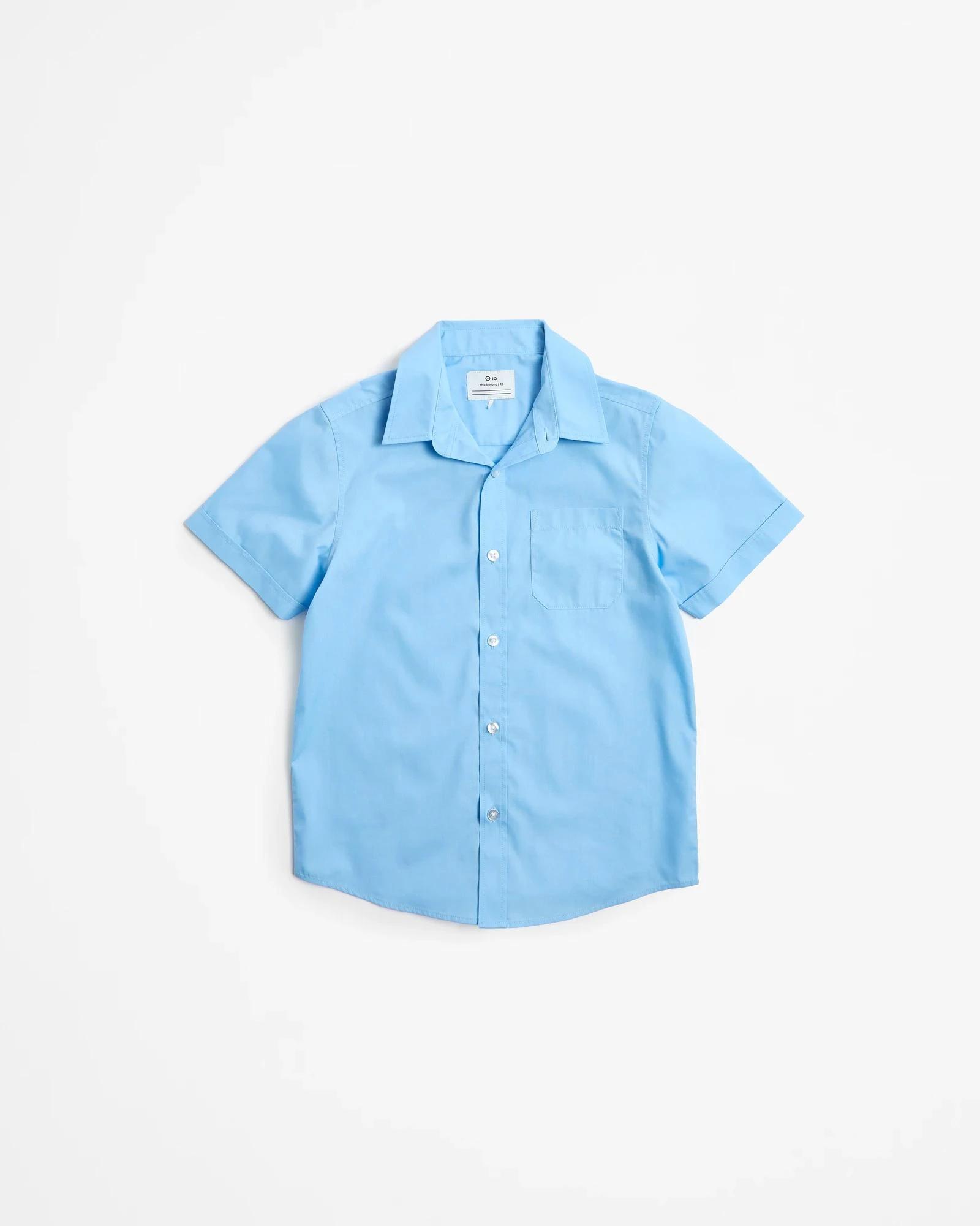 1 Target Kids Short Sleeve School Shirt LIGHT BLUE, 1 of 3