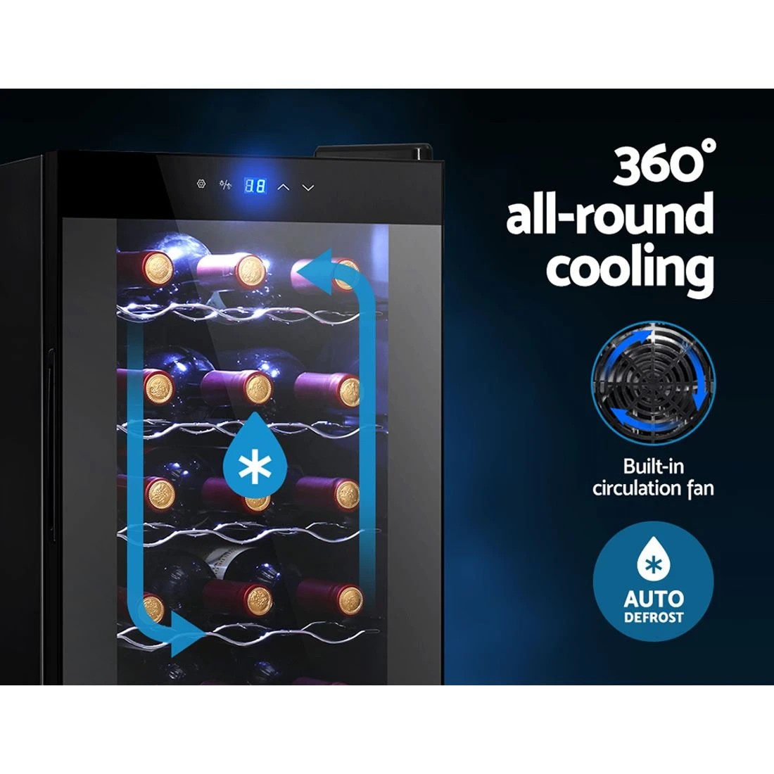 5 Devanti Wine Fridge Cooler 18 Bottles - Black, 5 of 8