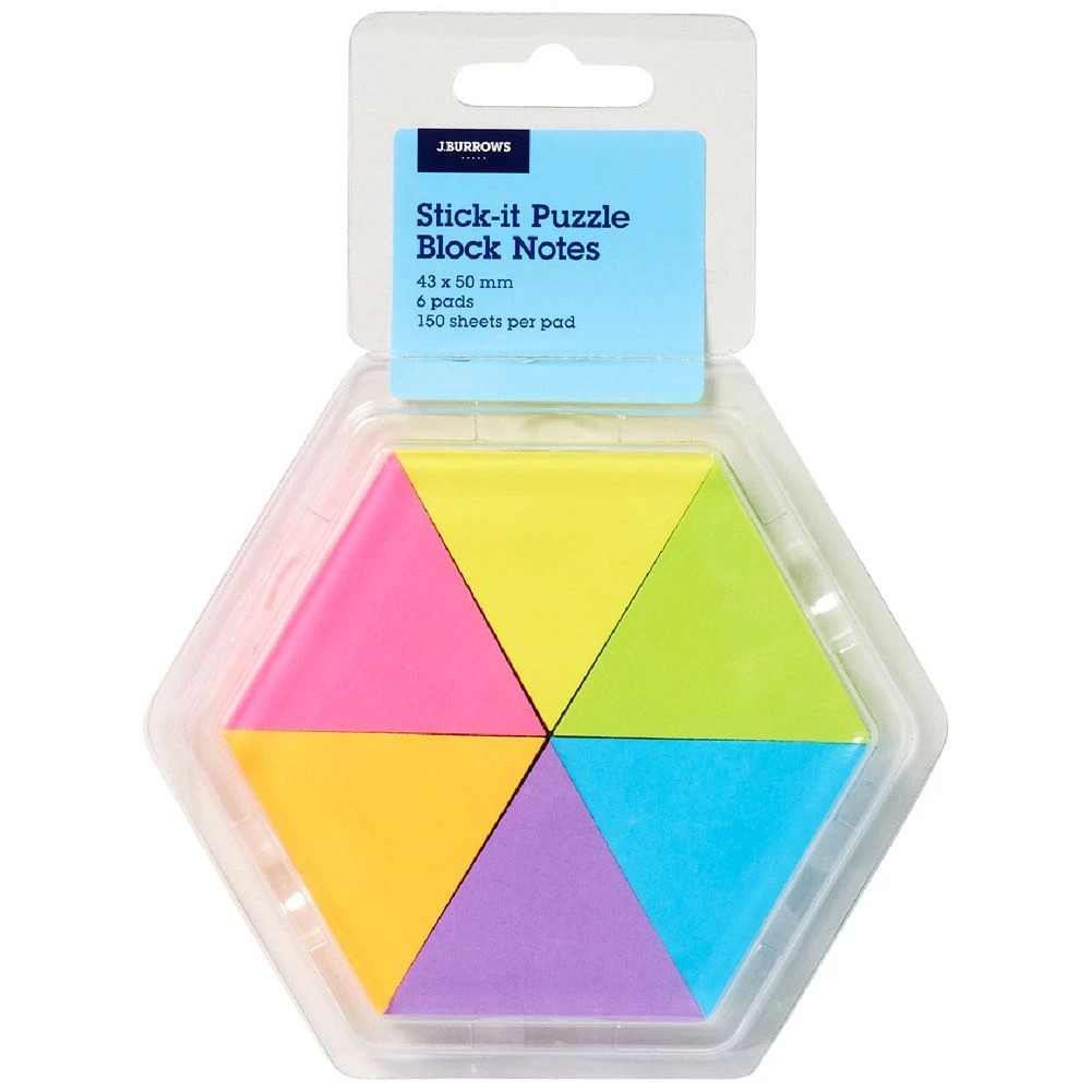 1 J.Burrows Stick-It Notes Puzzle Block Assorted 6 Pack, 1 of 4