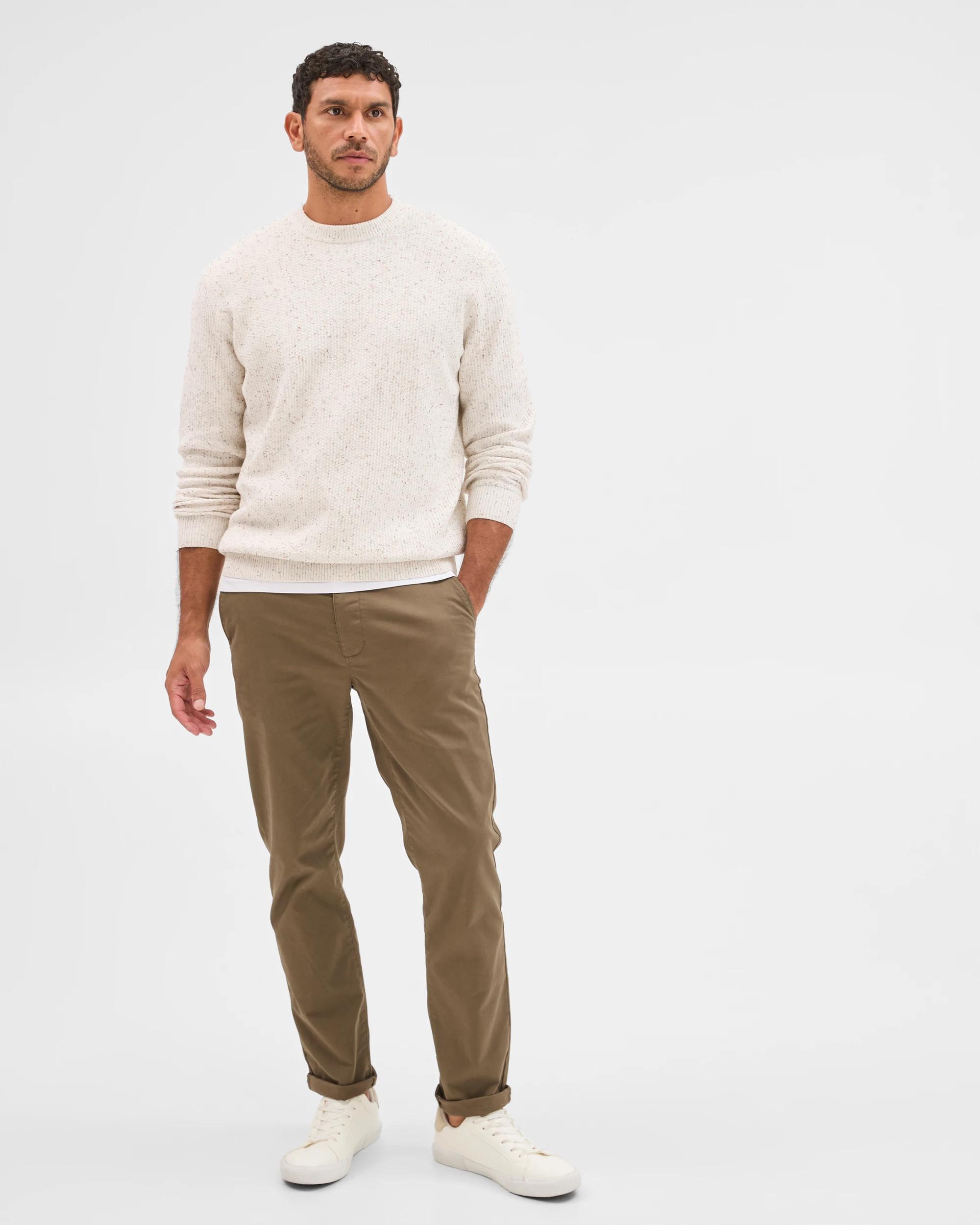 2 Target Man Australian Cotton Lightweight Tuck Knit Jumper OAT, 2 of 7