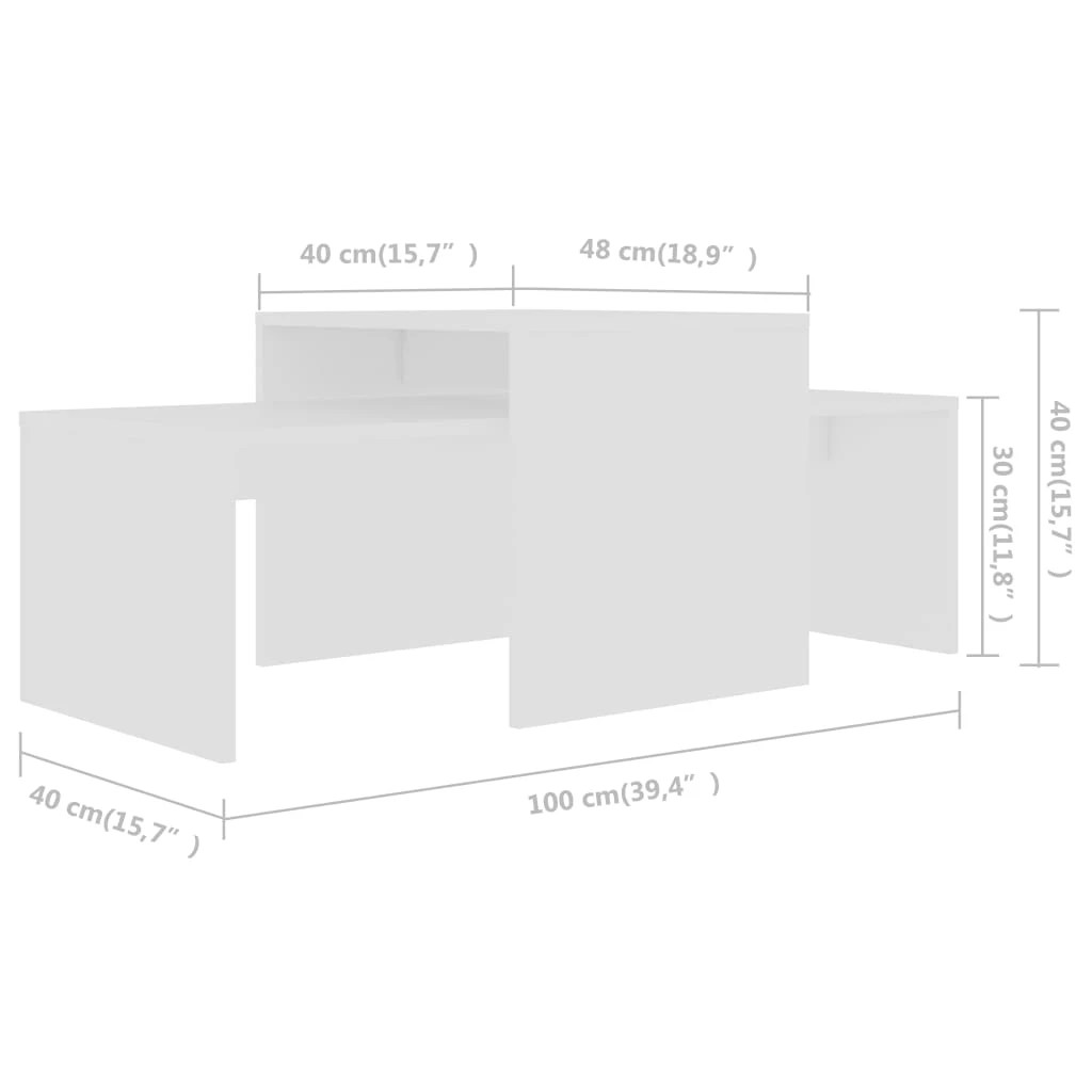 7 Vidaxl Coffee Table Coffee Table, Coffee Tables - White, 7 of 7