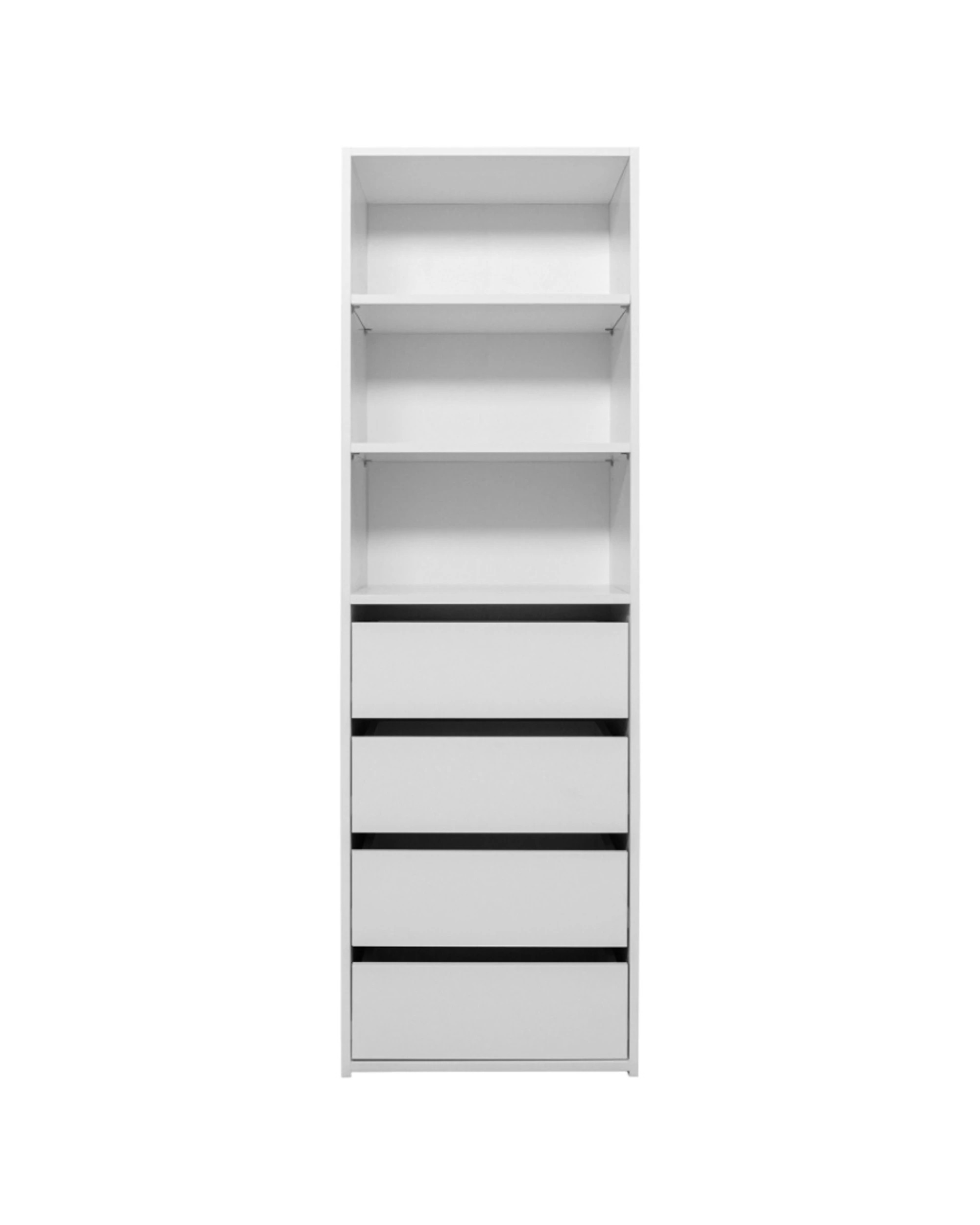 1 European Cabinetry Geneva Built In Wardrobe 4 Drawer 3 Shelf Module Classic - White, 1 of 4