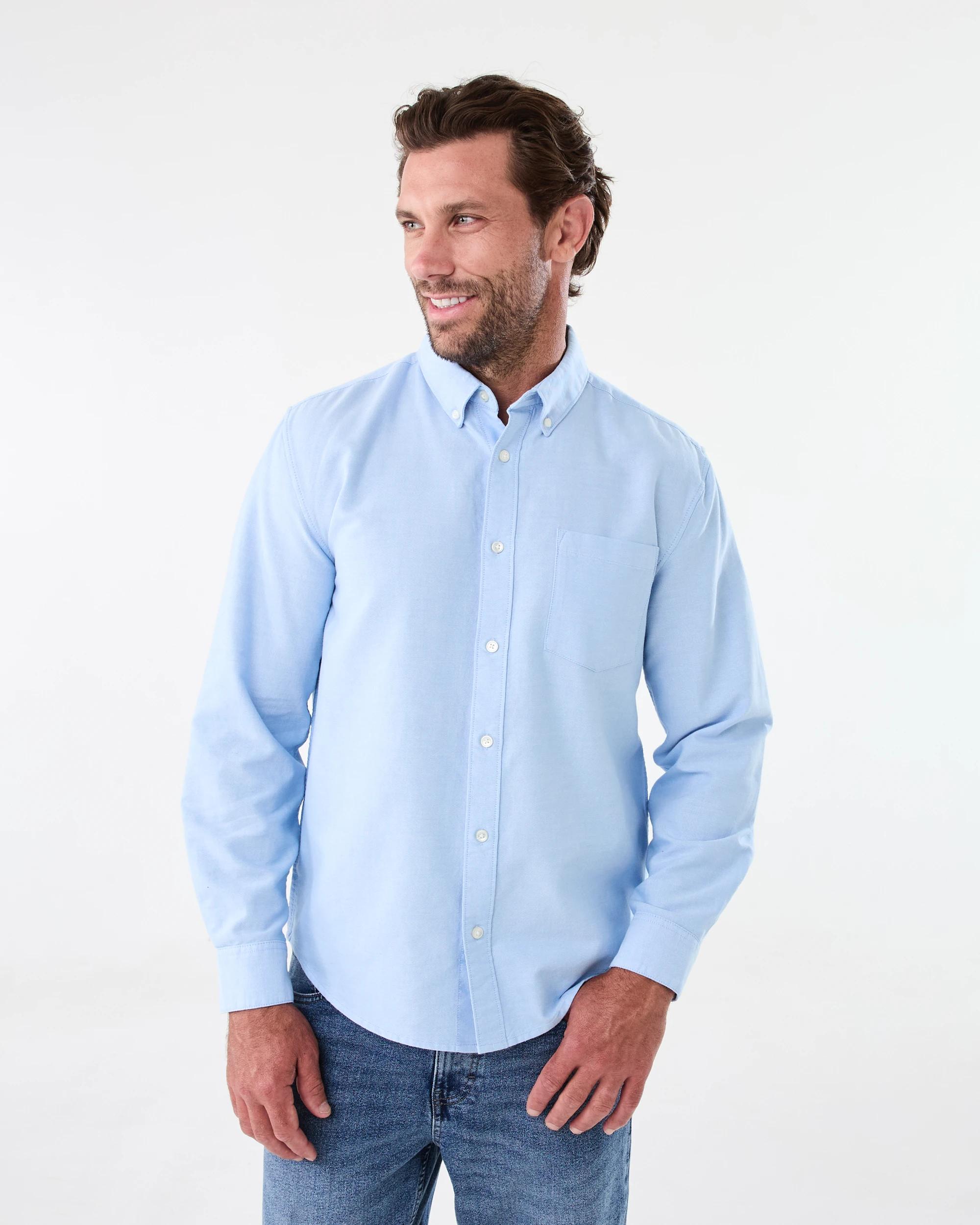 1 Long Sleeve Oxford Shirt Blu Light, 1 of 8