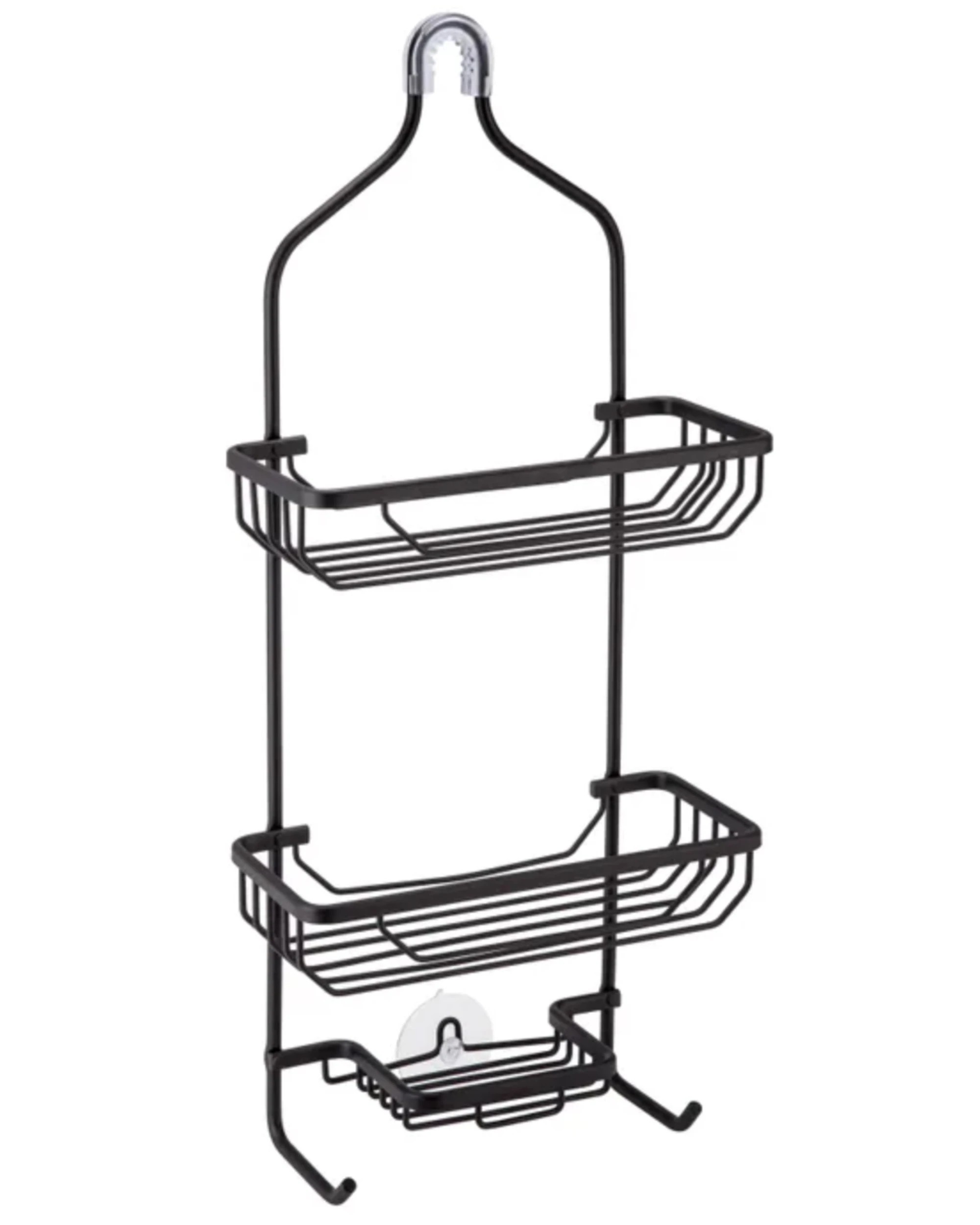 1 BR Home 3-Tier Shower Caddy with Aluminium Storage and Over-the-Hook Design, 1 of 2