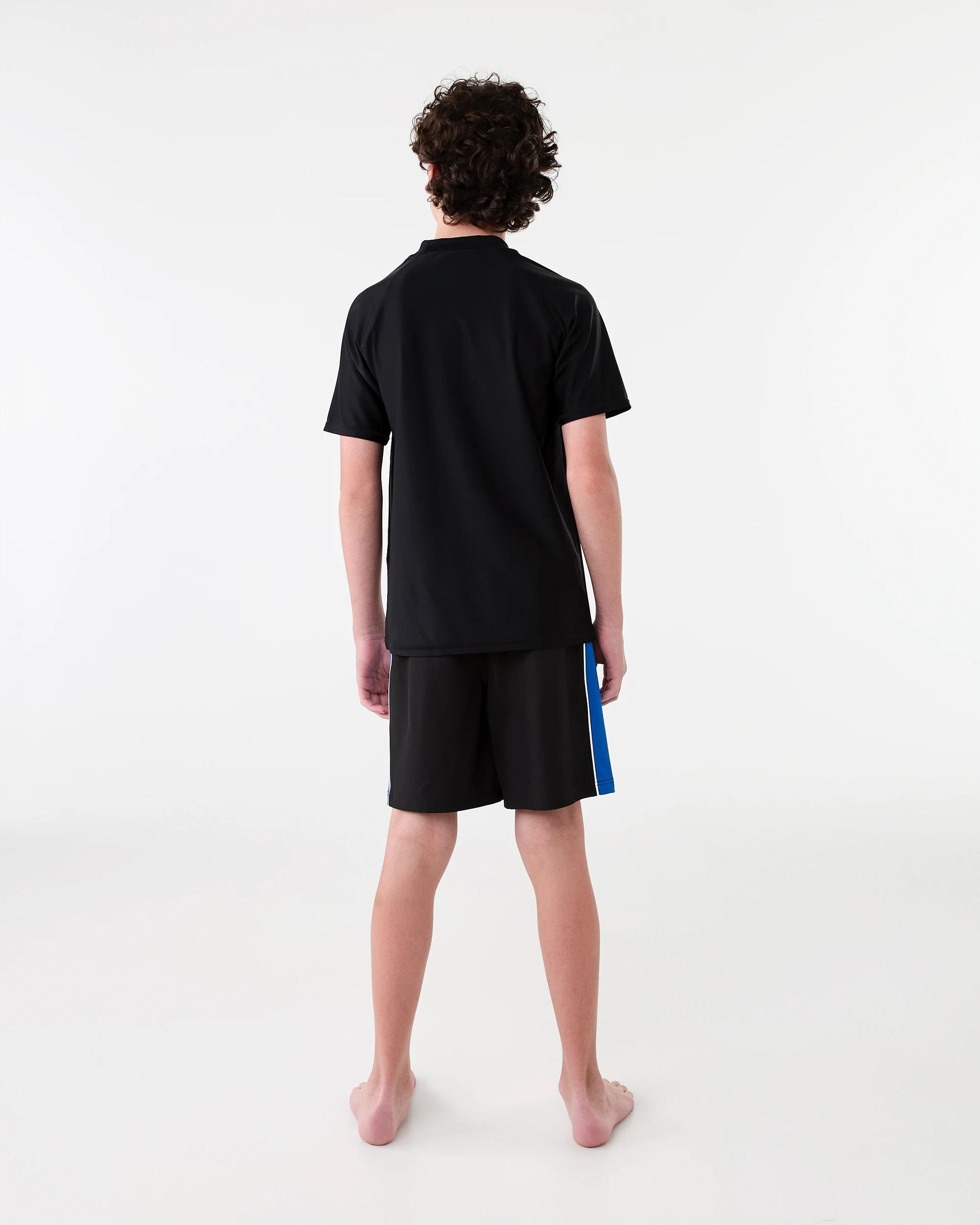 6 Longline Panelled Swim Shorts Black, 6 of 6
