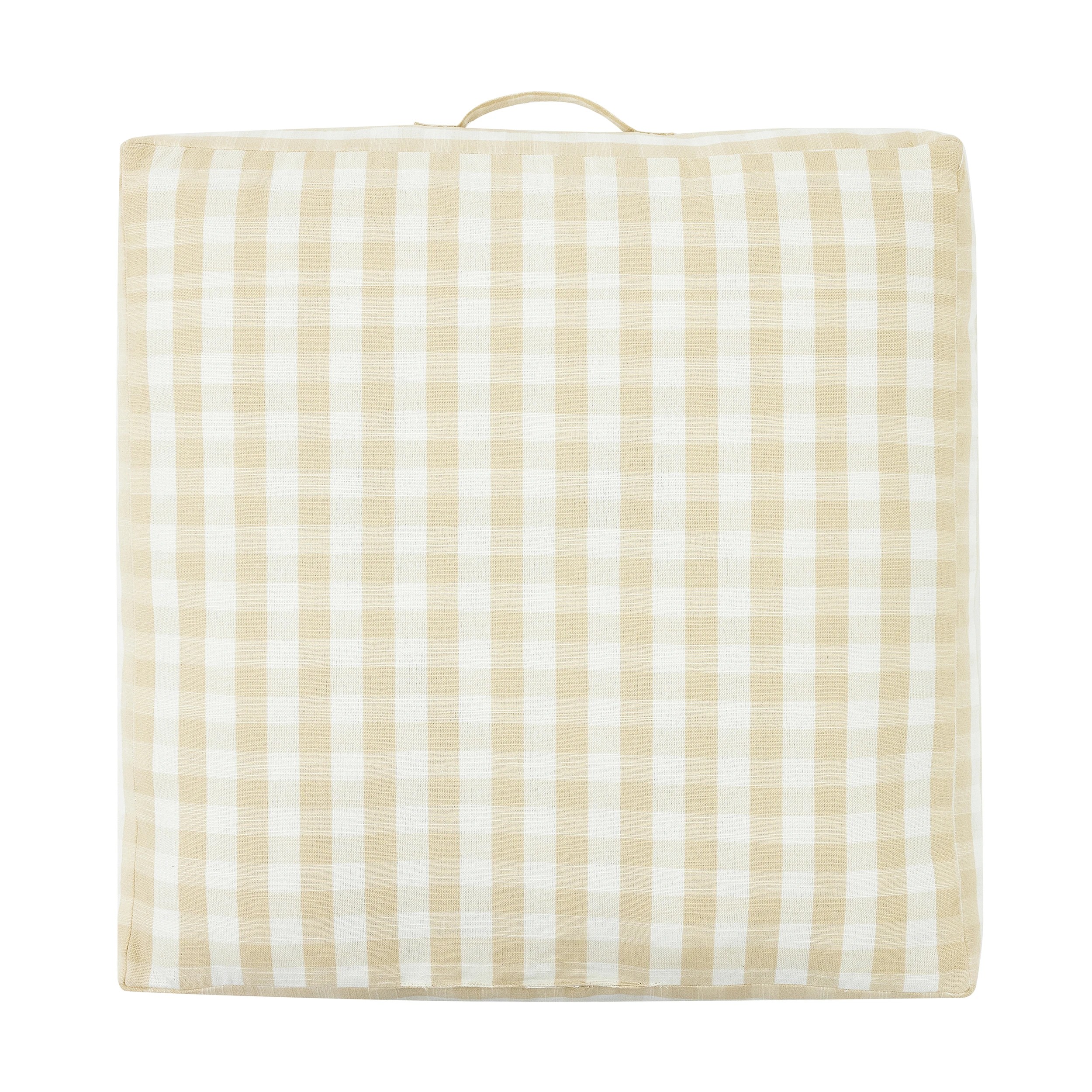 6 60cm Gingham Floor Cushion - Beige, 6 of 6