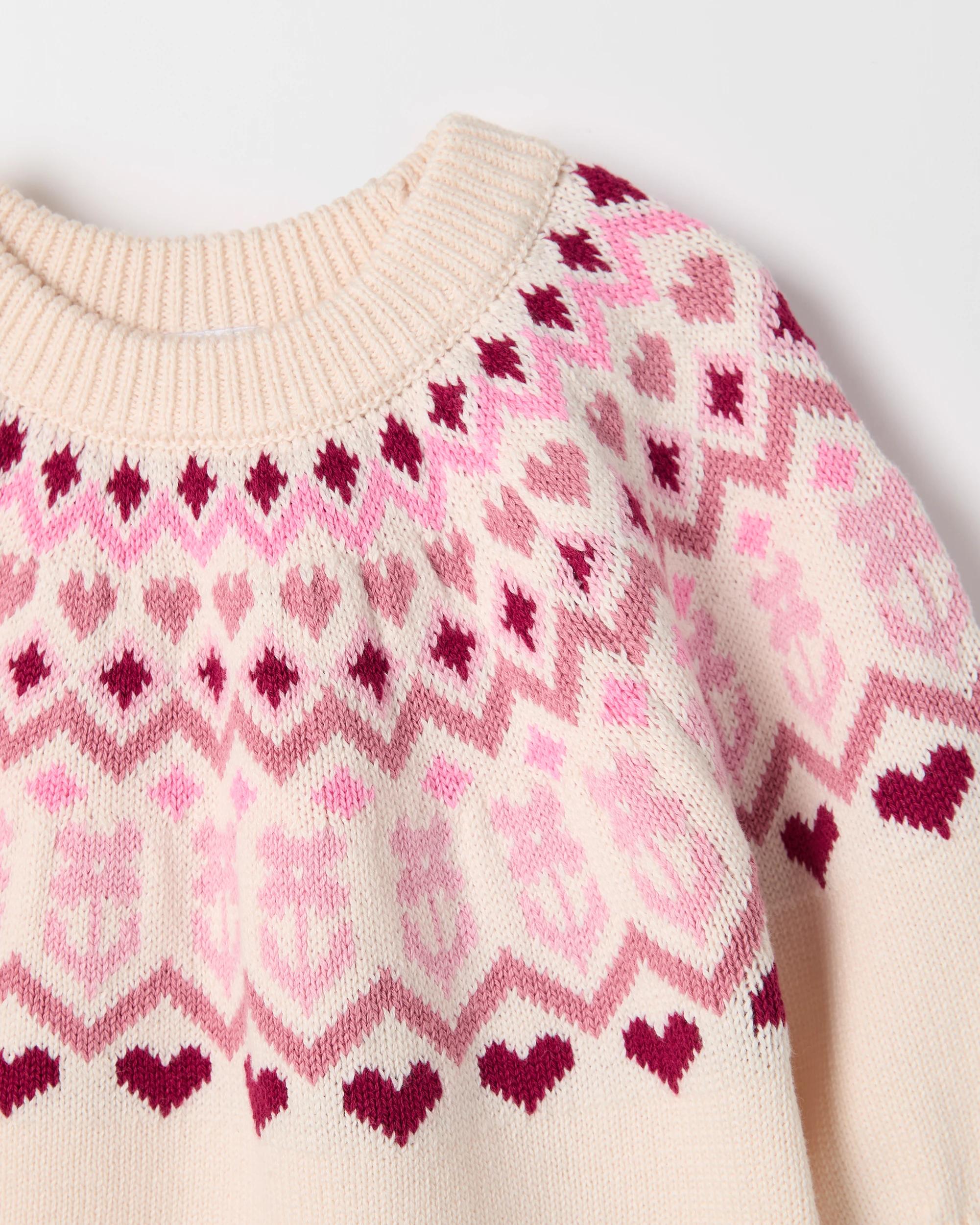 4 Target Baby Organic Cotton Intarsia Knit Jumper HEART PASTEL, 4 of 5