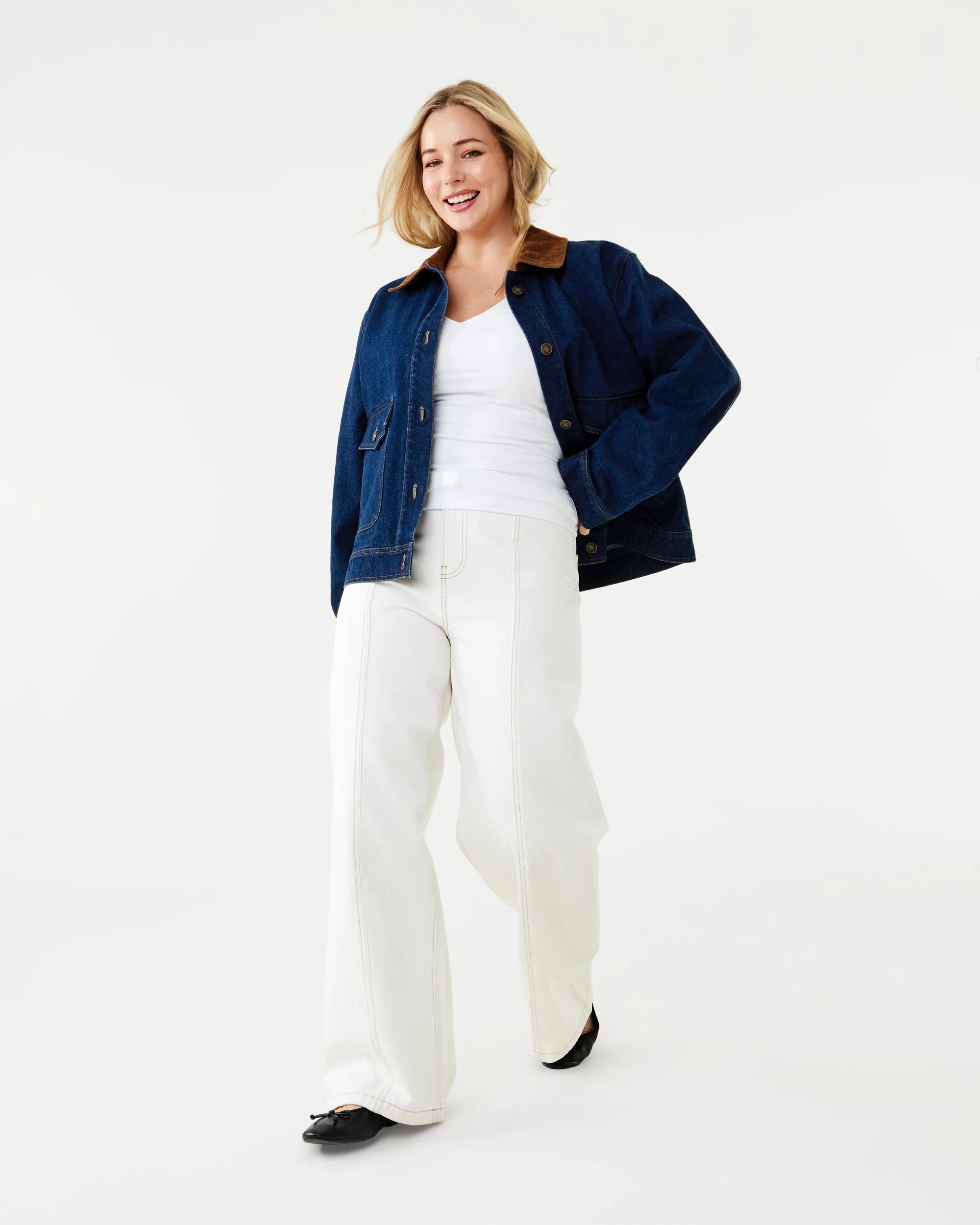4 Seam Front Self Belt Jeans Ecru, 4 of 9