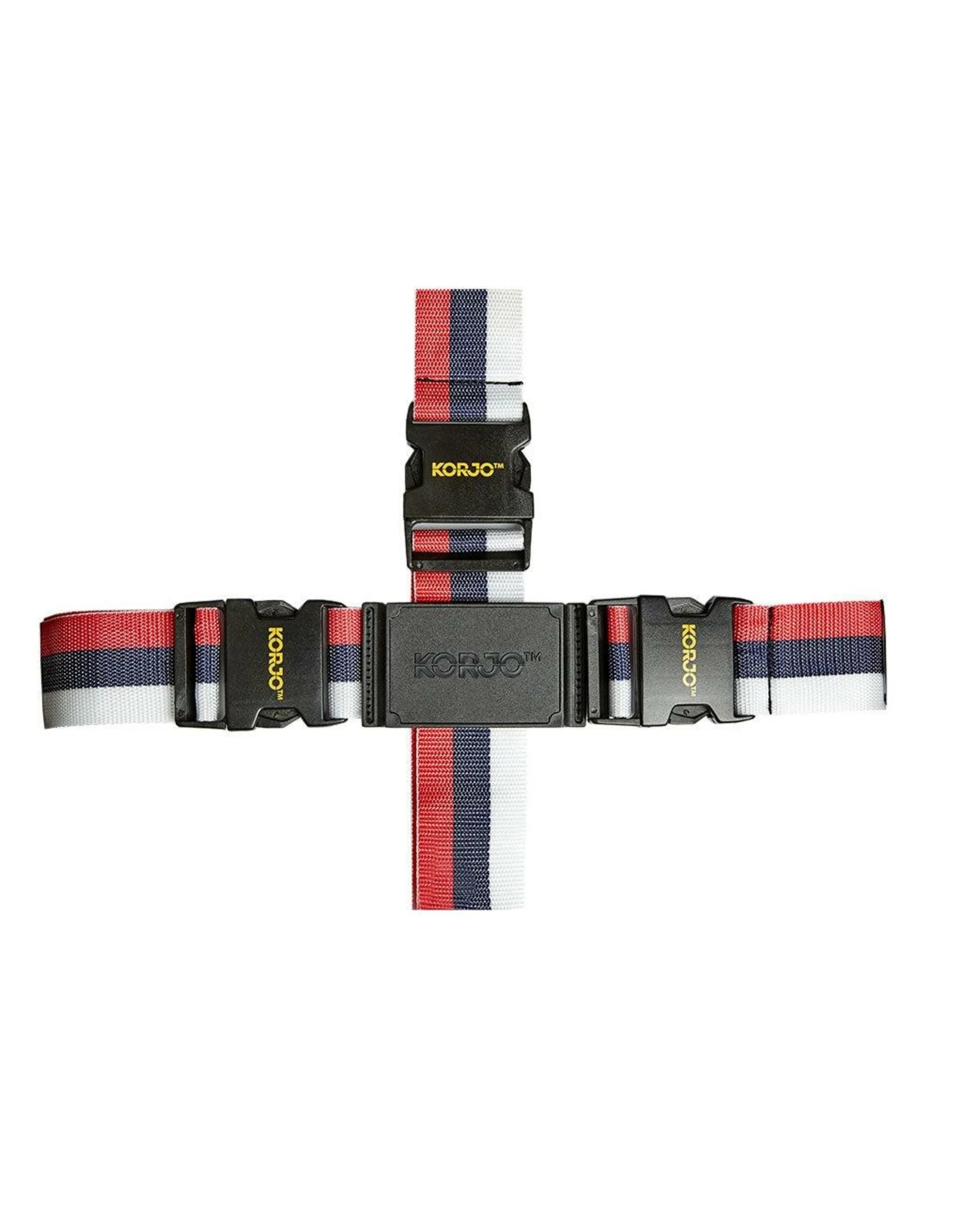 3 Korjo Crossed Luggage Straps - Assorted Colours, 3 of 4