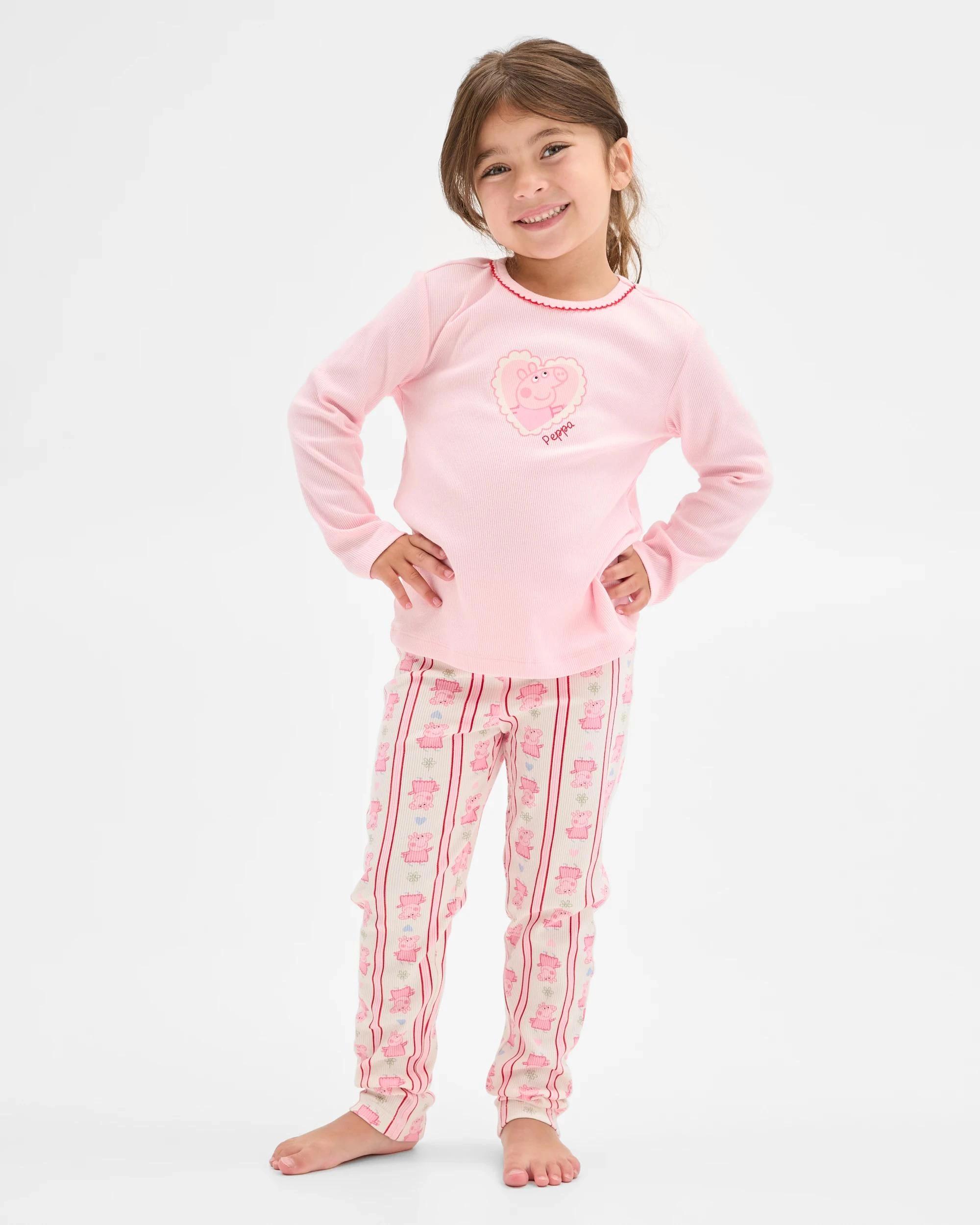 2 Peppa Pig Australian Cotton Younger Girls Rib Pyjama Set PEPPA, 2 of 8