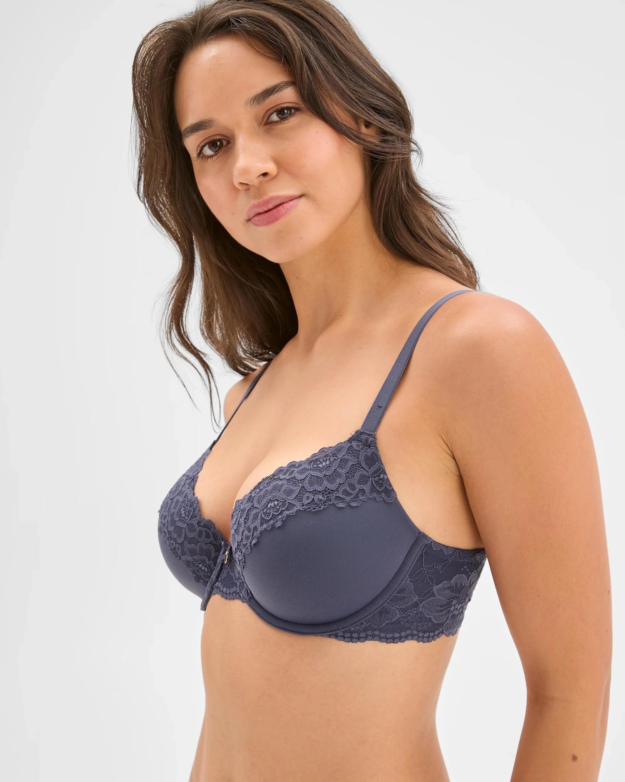 3 Target Woman Womens Lace Trim Overlay Underwire Bra WINTER BLUE, 3 of 4