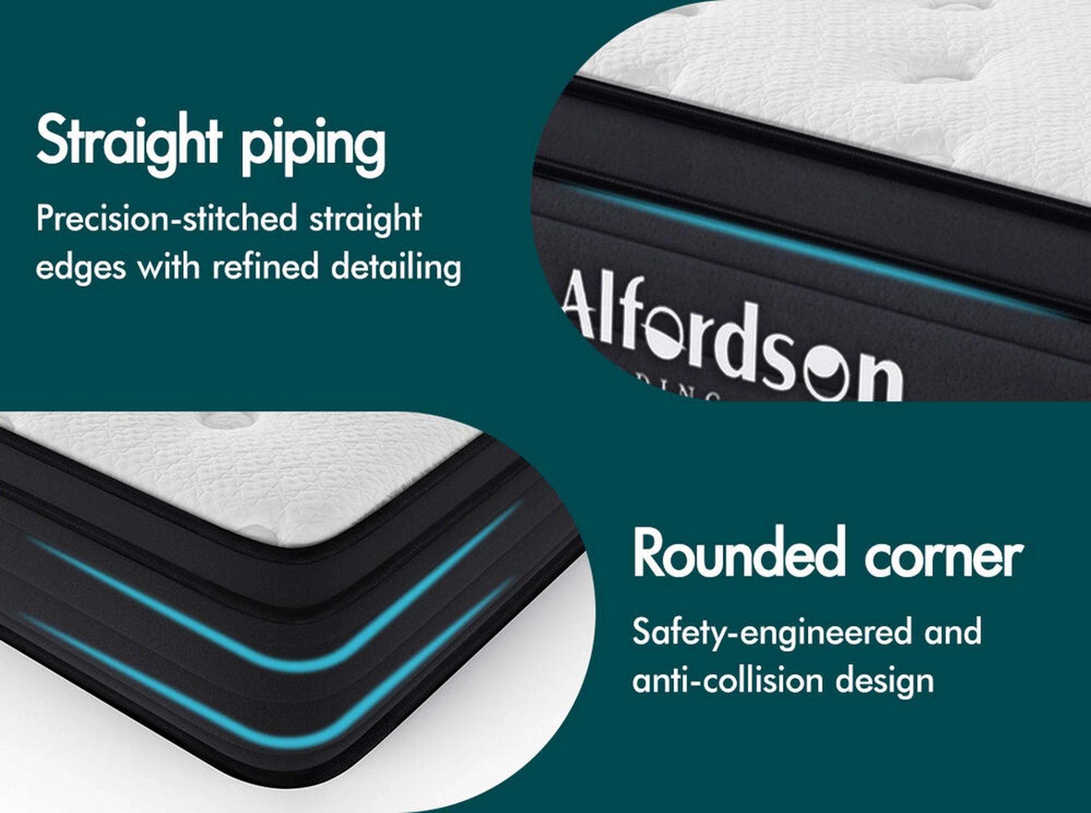 10 Alfordson Mattress Euro Top Spring Foam Bedding 23CM Medium Firm - King Single Bed, 10 of 10