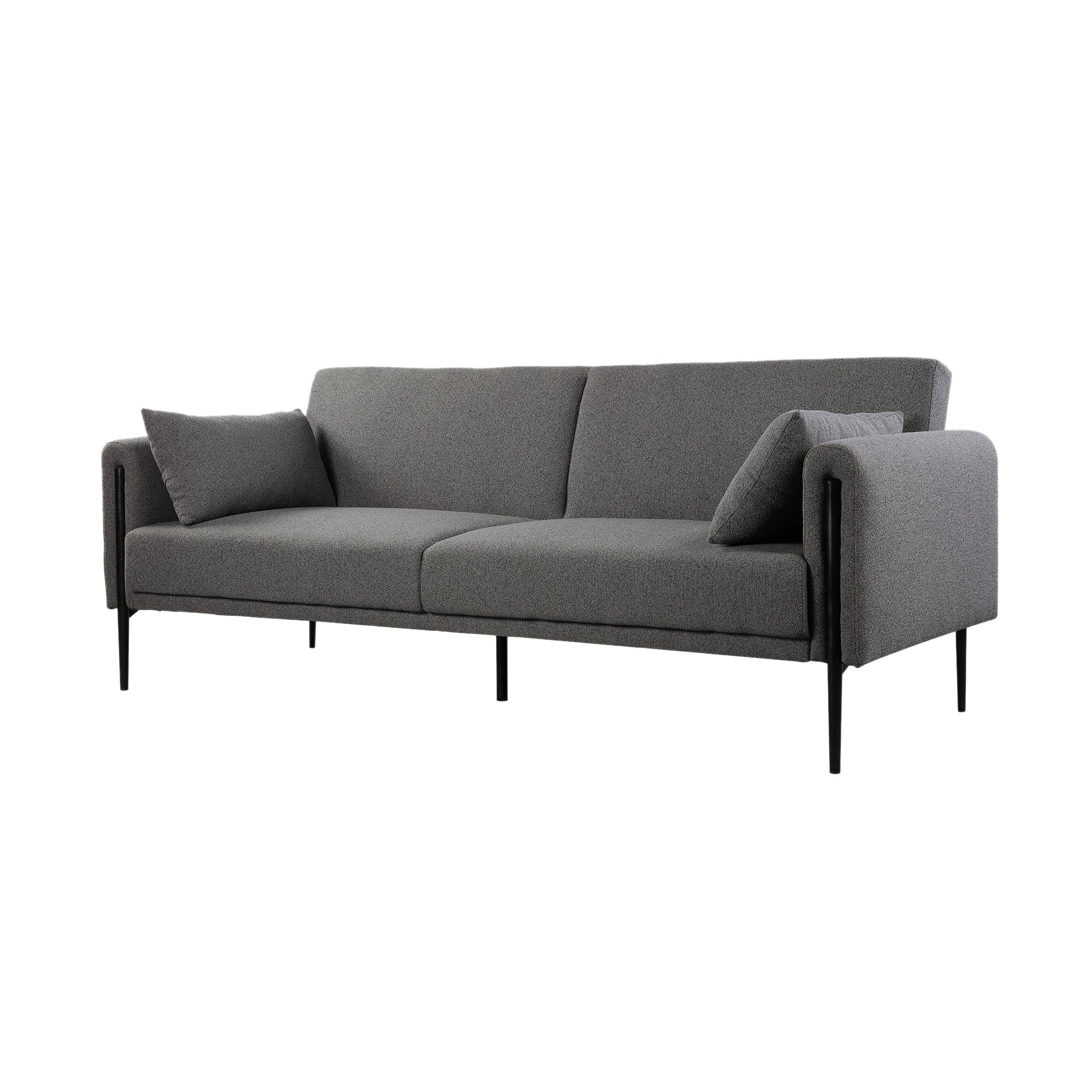 1 Foret Sofa Bed Futon Recliner Fabric Lounge Couch Convertible 3-seater Grey, 1 of 6