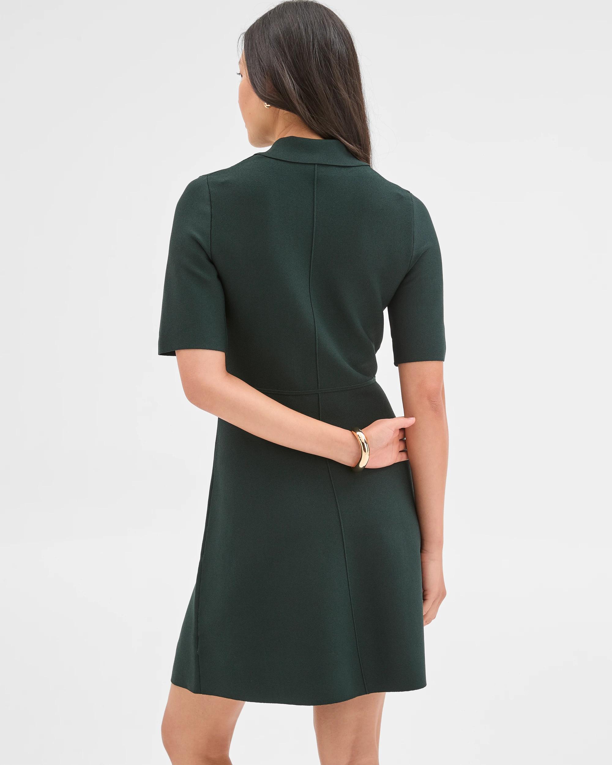 4 Preview Crepe Knit Mini Dress MID JADE, 4 of 6