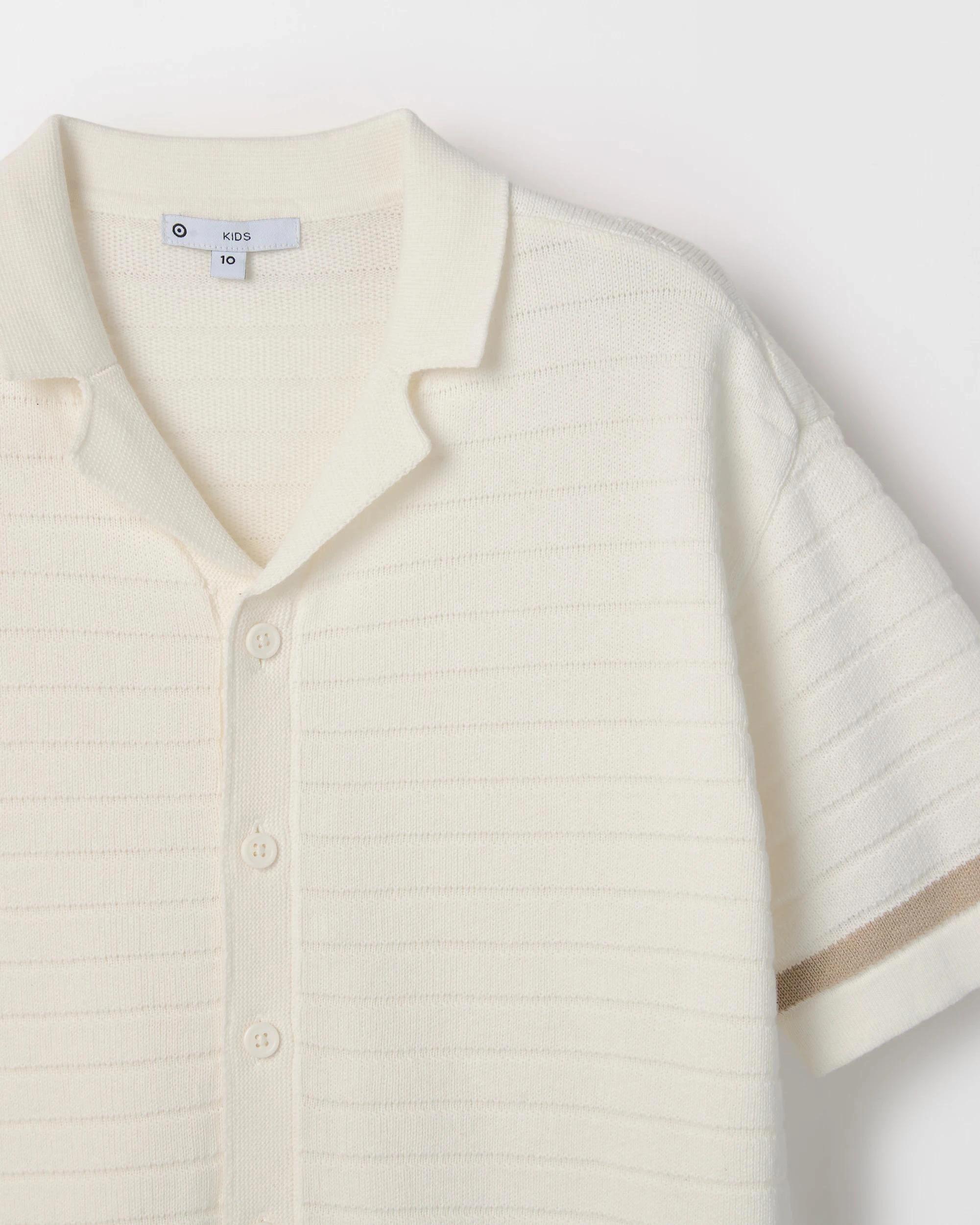 2 Target Australian Cotton Knit Short Sleeve Shirt CREAM, 2 of 2