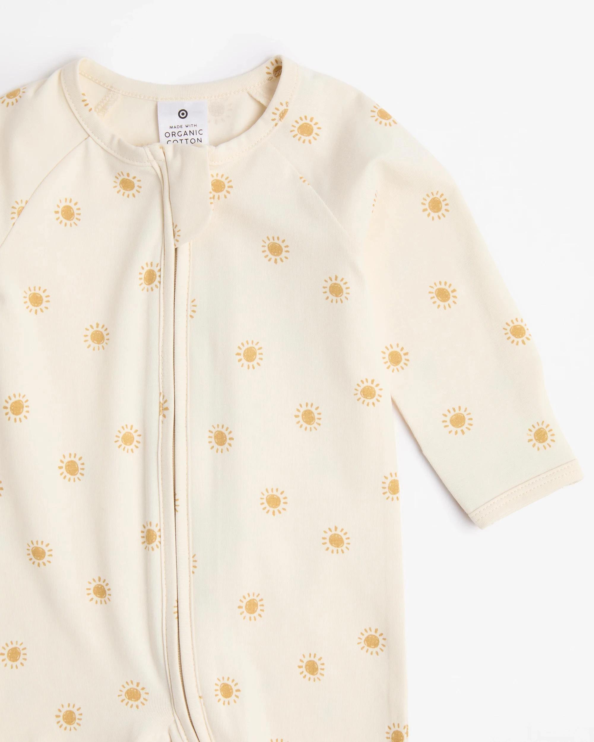 2 Target Baby Organic Cotton Print Zip Coverall CREAM SUN, 2 of 3