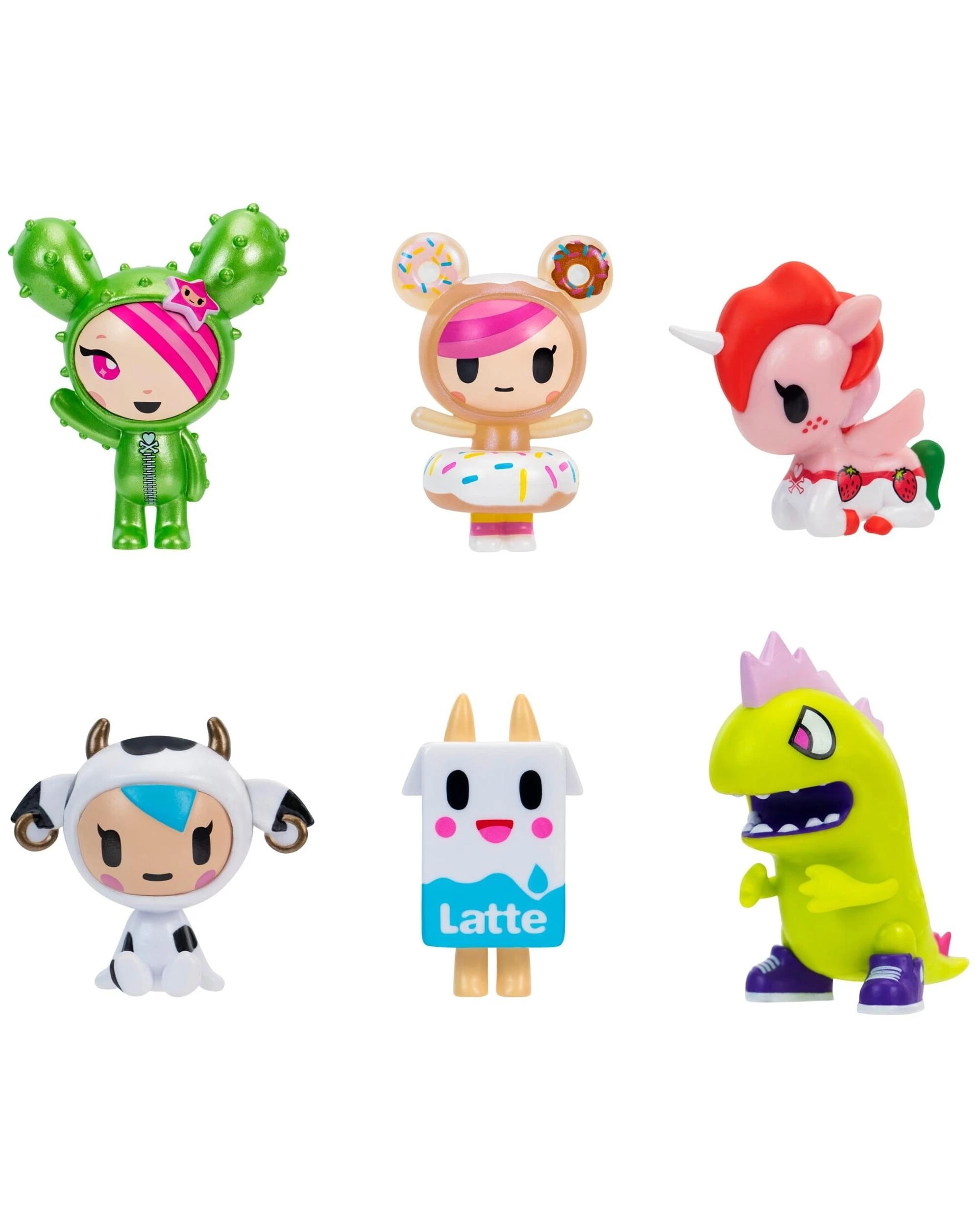 2 Tokidoki Multipack 6 Figure Pack - SANDy, Donutella, Ruby, Mozzarella, Kaiju Tokimon, Latte, 2 of 8