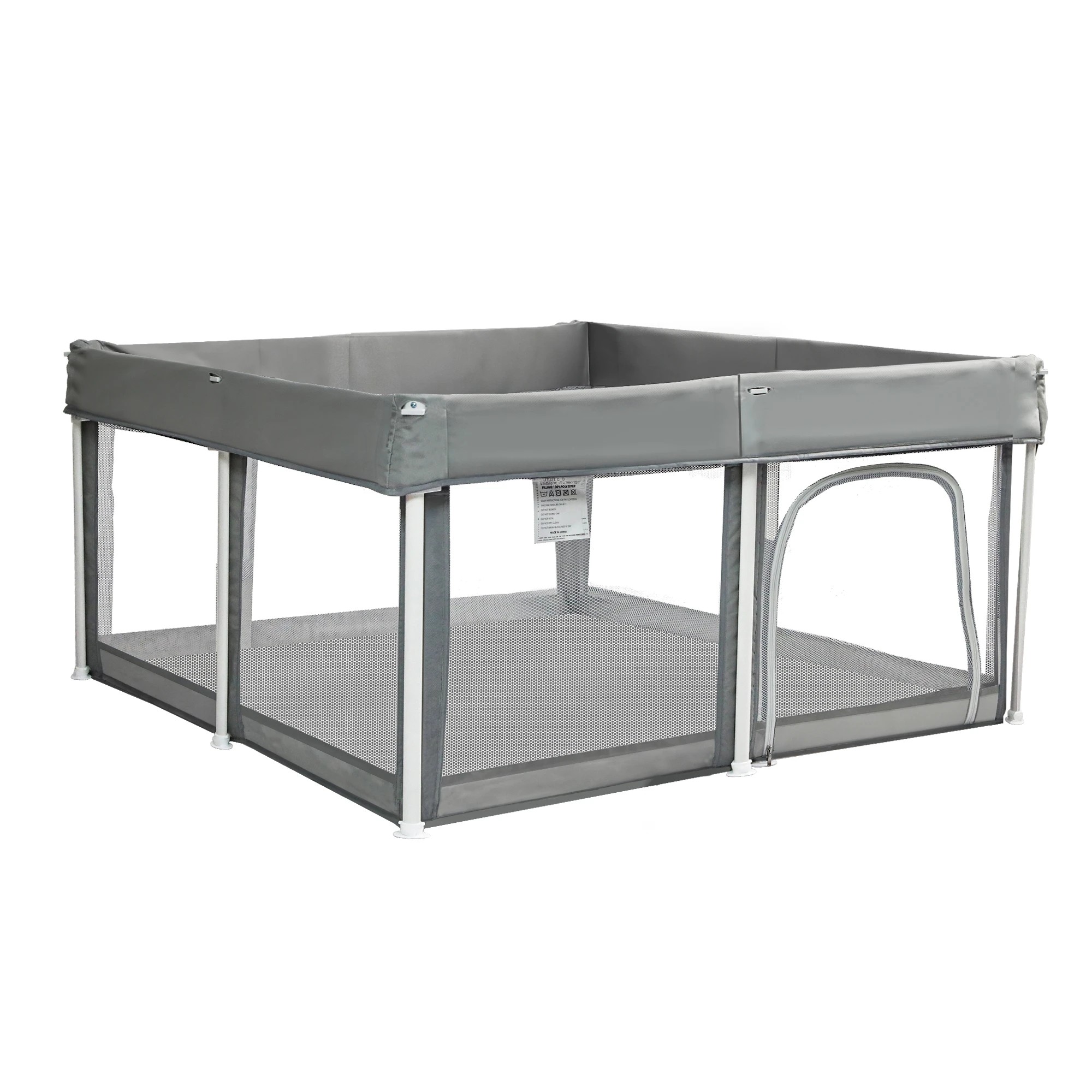 2 Bopeep Kids Mesh Playpen Foldable 120x120cm - Grey, 2 of 7