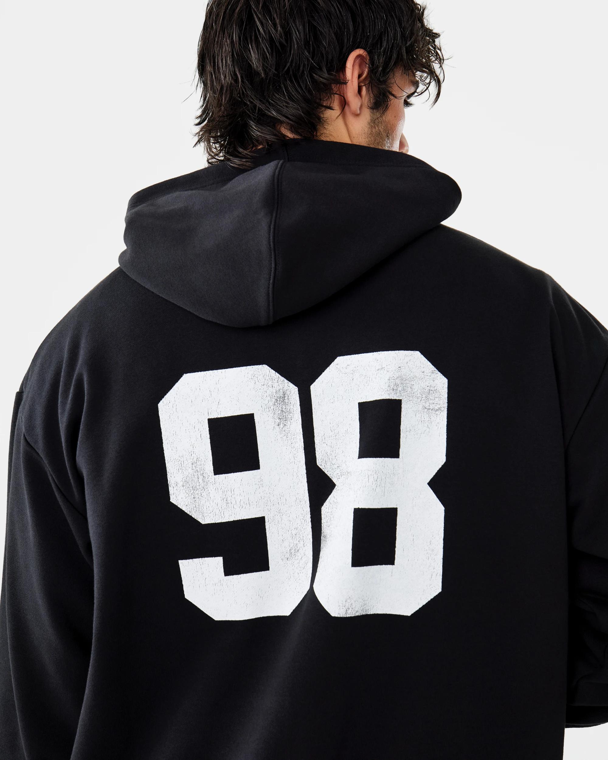 9 Terry Boxy Print Hoodie Blk Super, 9 of 10