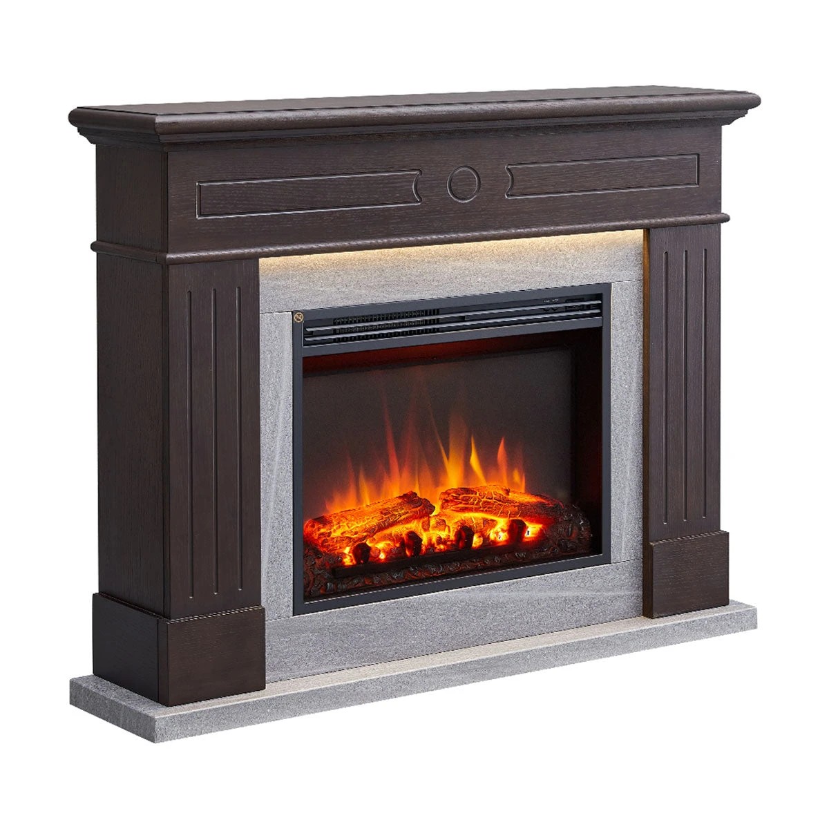 2 Moda Living Aura Electric Fireplace Heater Espresso Oak Mantel Suite - Brown, 2 of 7