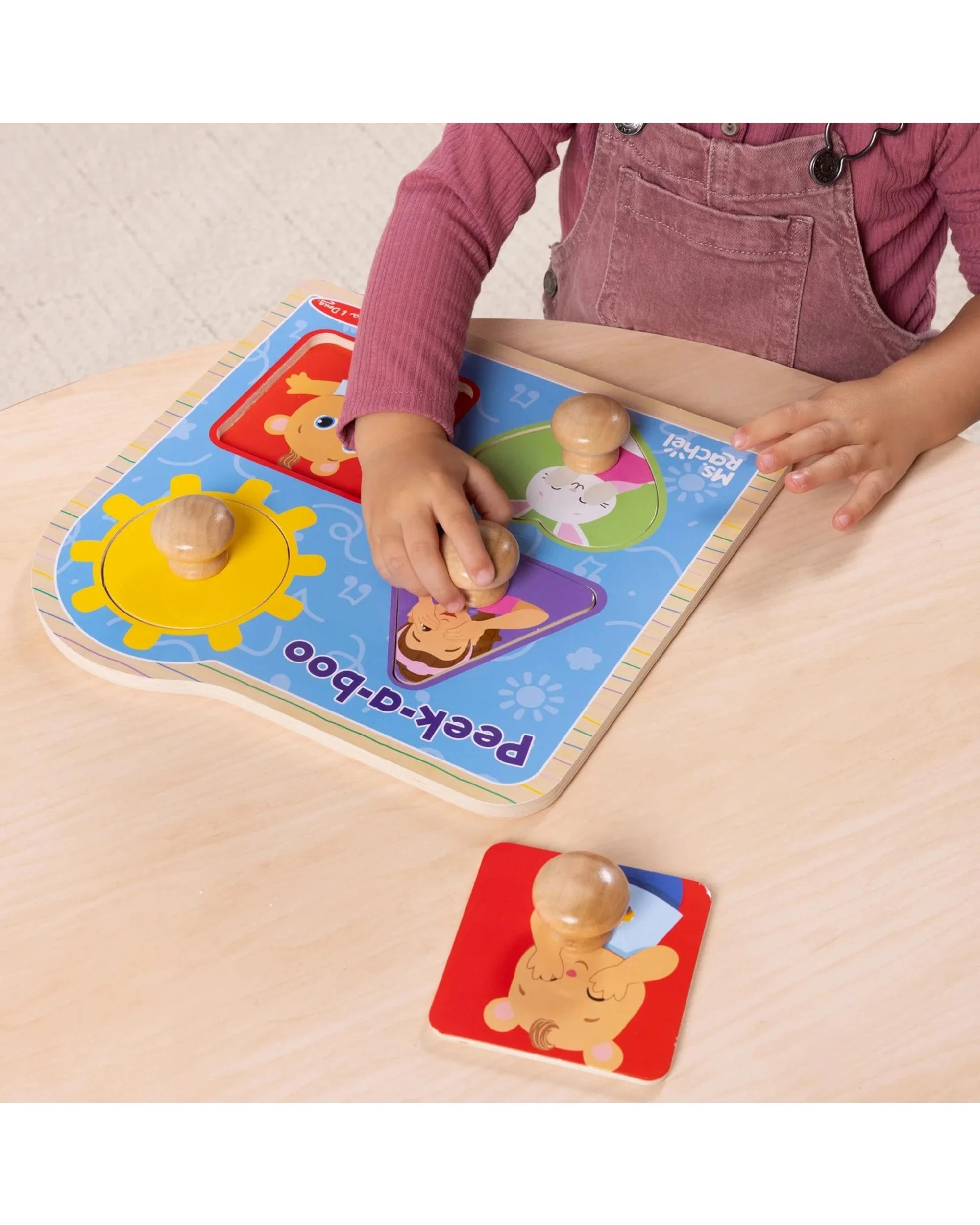8 Melissa & Doug Melissa and Doug Ms Rachel Wooden Peek-A-Boo Jumbo Peg Puzzle, 8 of 9