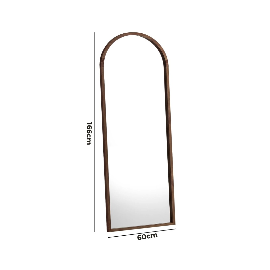 10 Oikiture Wooden Full Length Mirror 166x60cm Arched Dressing Floor Mirrors
 - Brown, 10 of 10