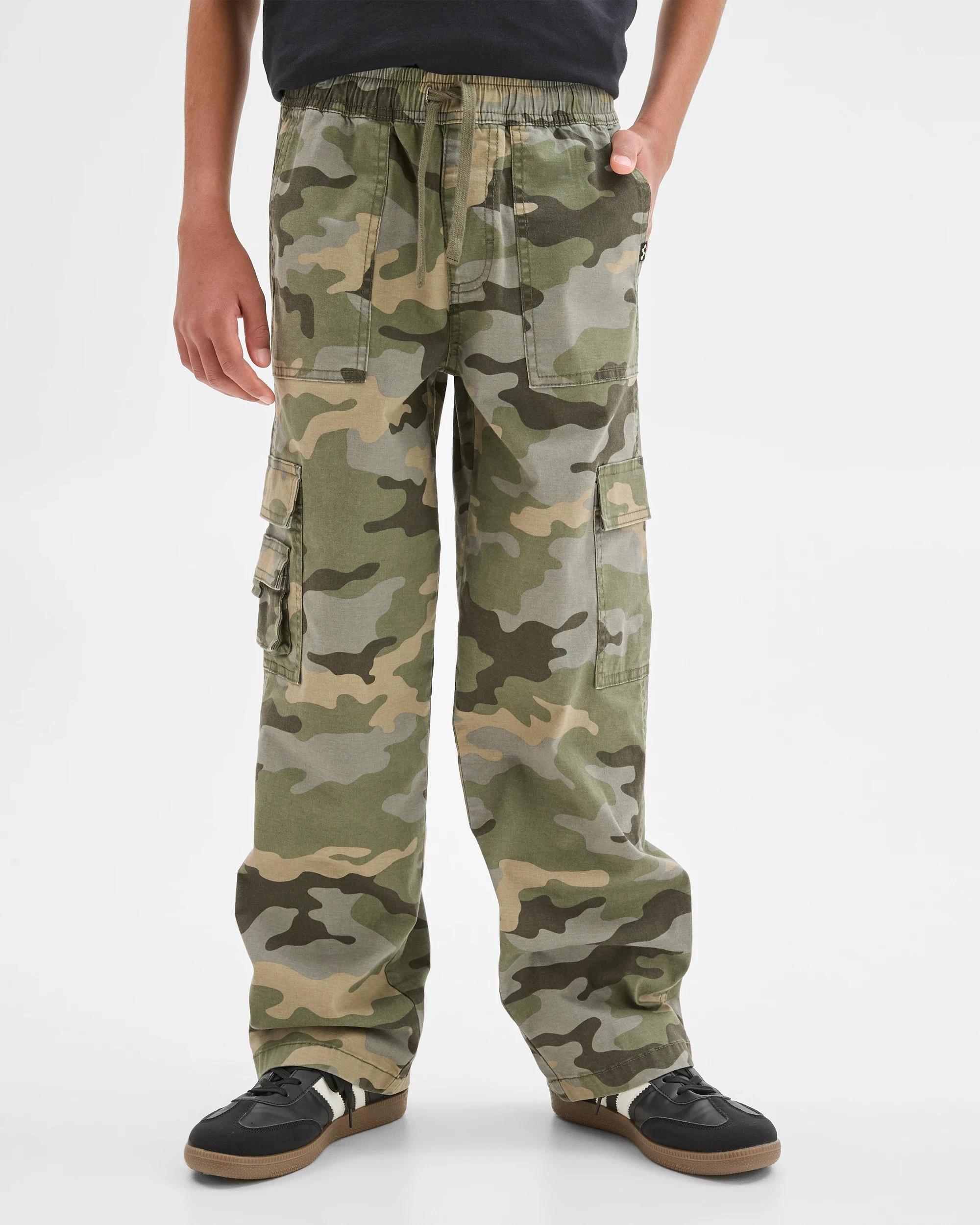 3 Target Kids Loose Fit Cargo Pants TAN, 3 of 7