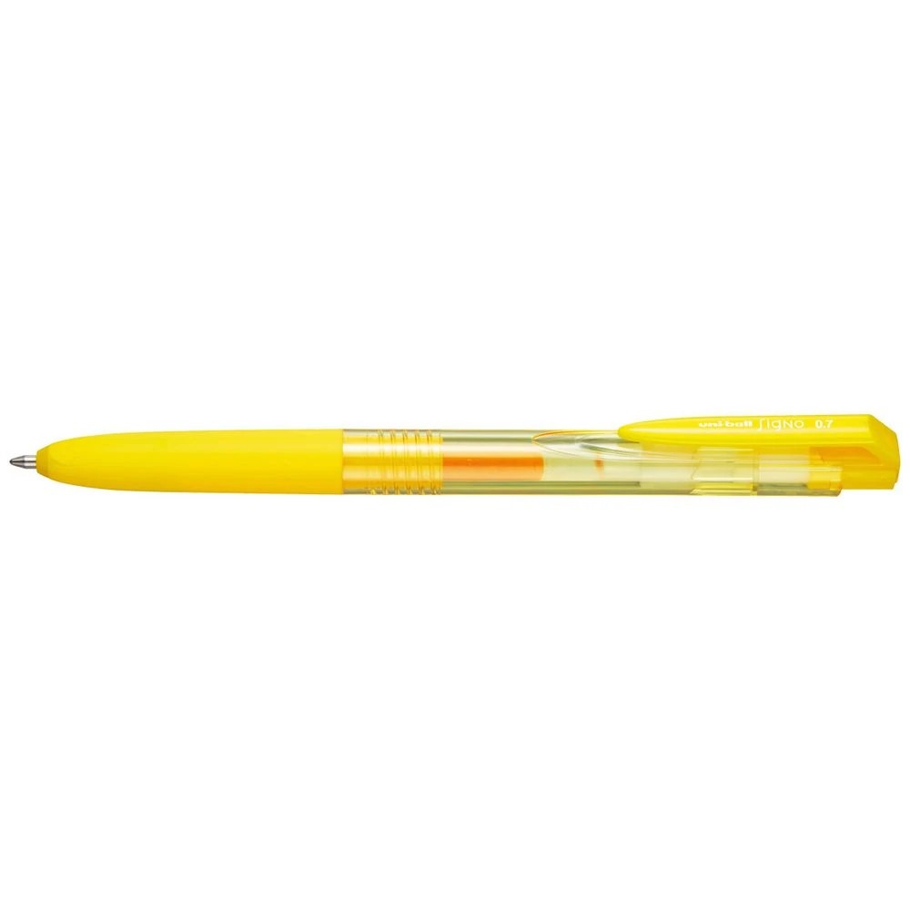 1 Uniball Signo RT1 Retractable Gel Pen 0.7mm Yellow, 1 of 1