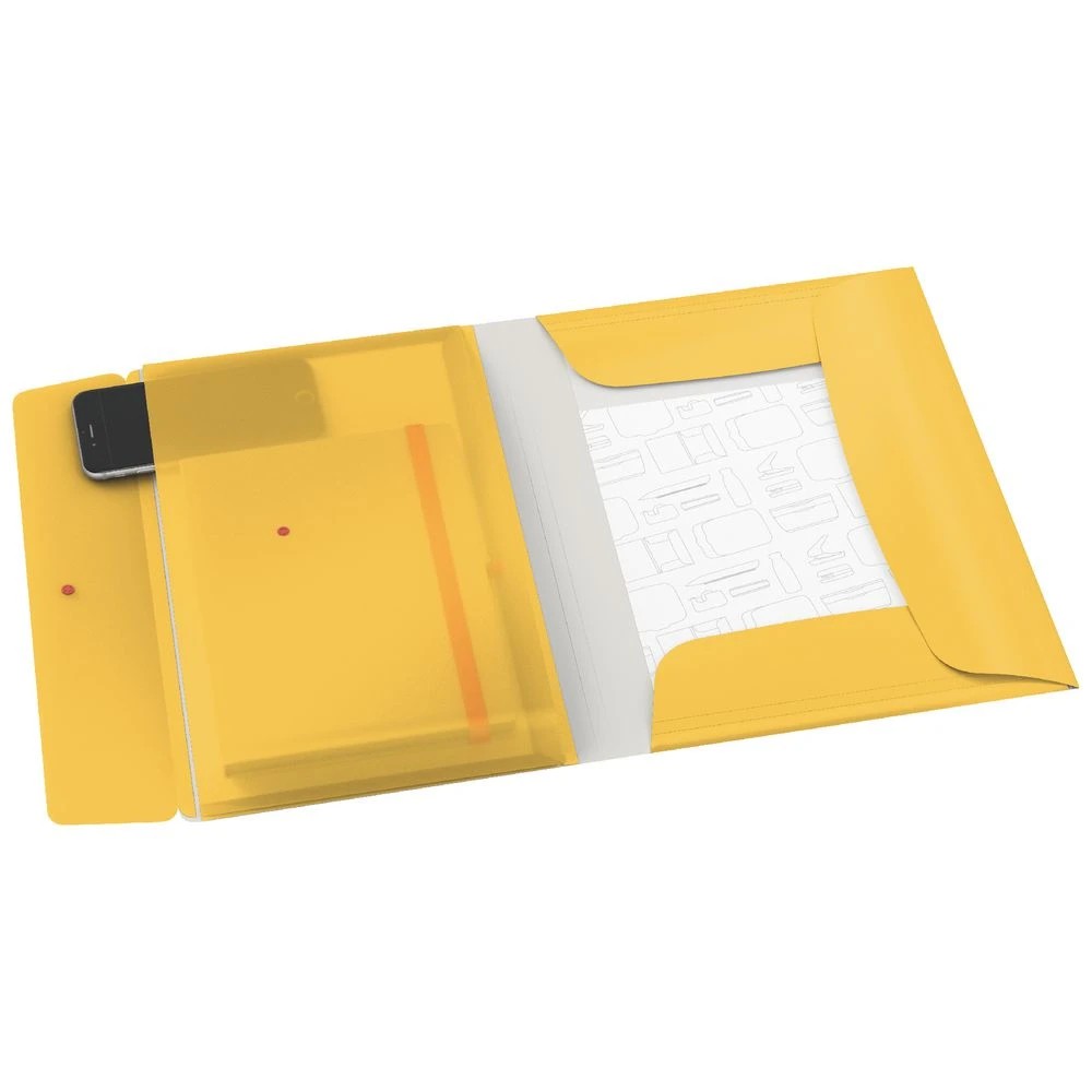2 Leitz Cosy A4 3-Flap Folder with Pocket Yellow, 2 of 2
