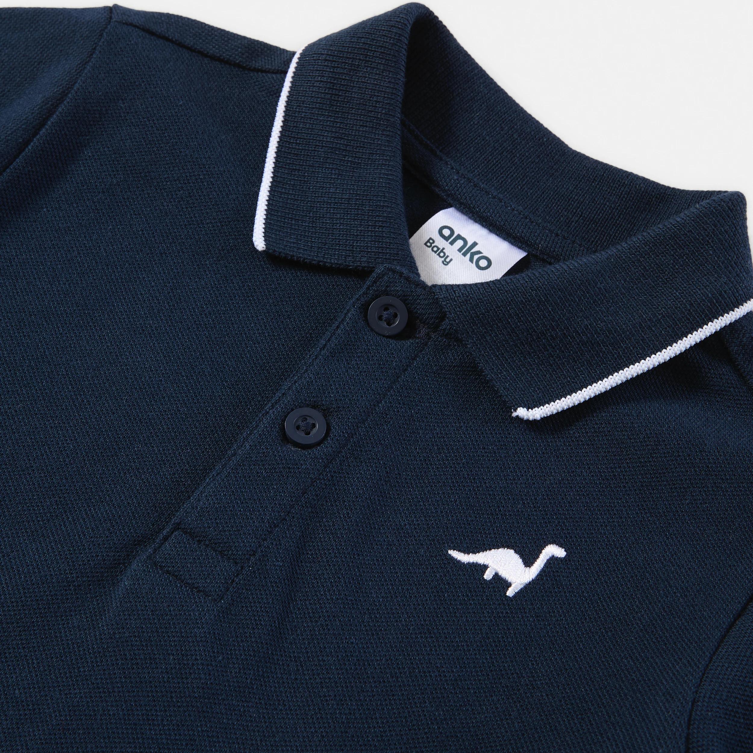 3 Short Sleeve Polo Top BLUE DINO, 3 of 3