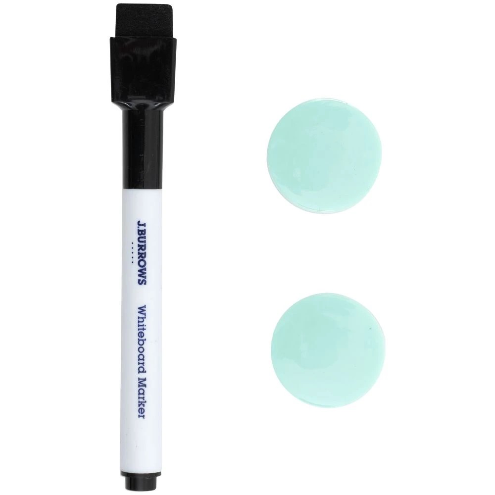 6 J.Burrows Magnetic Whiteboard 430 x 580mm Green Frame, 6 of 7